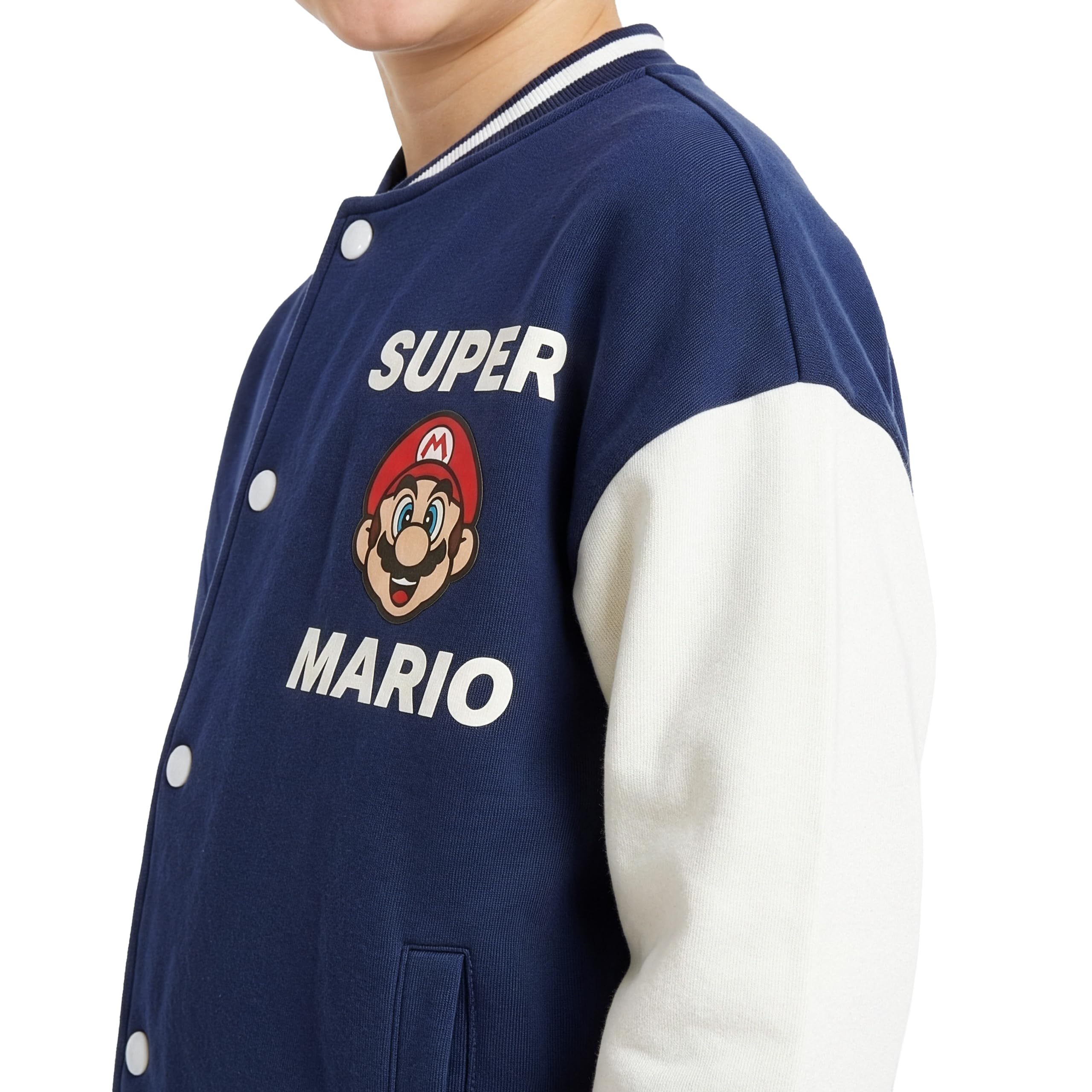 Super Mario Blouson Bombardier pour Garçon, blouson garçon avec Mario, Luigi, Bowser et Yoshi, veste enfant garcon