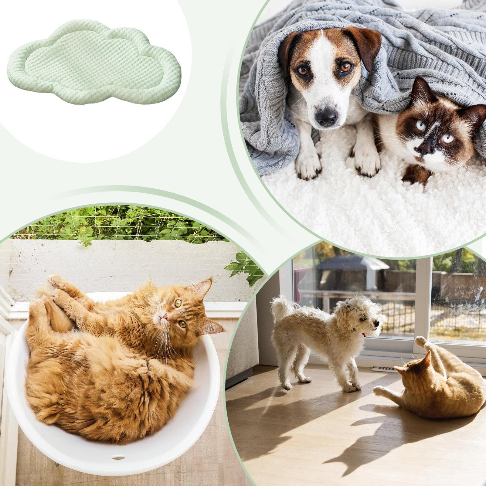 Cama refrescante para perro, alfombrilla de refrigeración para mascotas, almohadilla de hielo 3D en forma de nube para mascotas, alfombrilla portátil para perrera, suministros de interior para | almohadilla de hielo 3D en forma de para mascotas, alfombril
