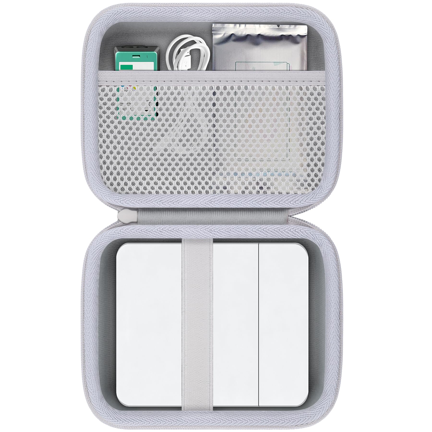 Khanka Estuche Rígido para Nelko PP01 Mini Impresora Portátil | Compatible con Nelko PP01 Mini Impresora Portátil;estuche rígido de almacenamiento,Blanco,Solo Estuche