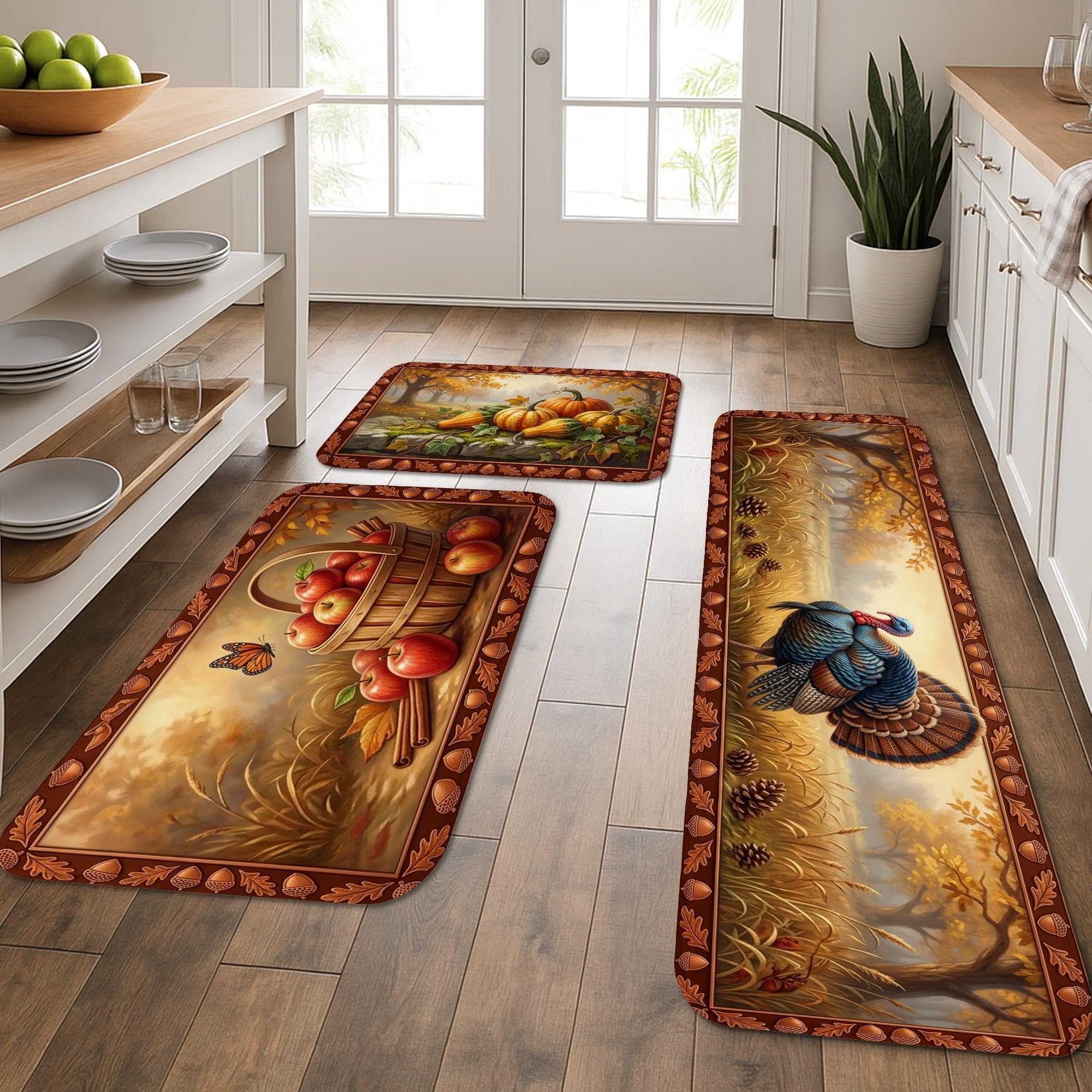 Tapis de cuisine rembourrés anti-fatigue pour soulager le dos devant l'évier et la cuisson