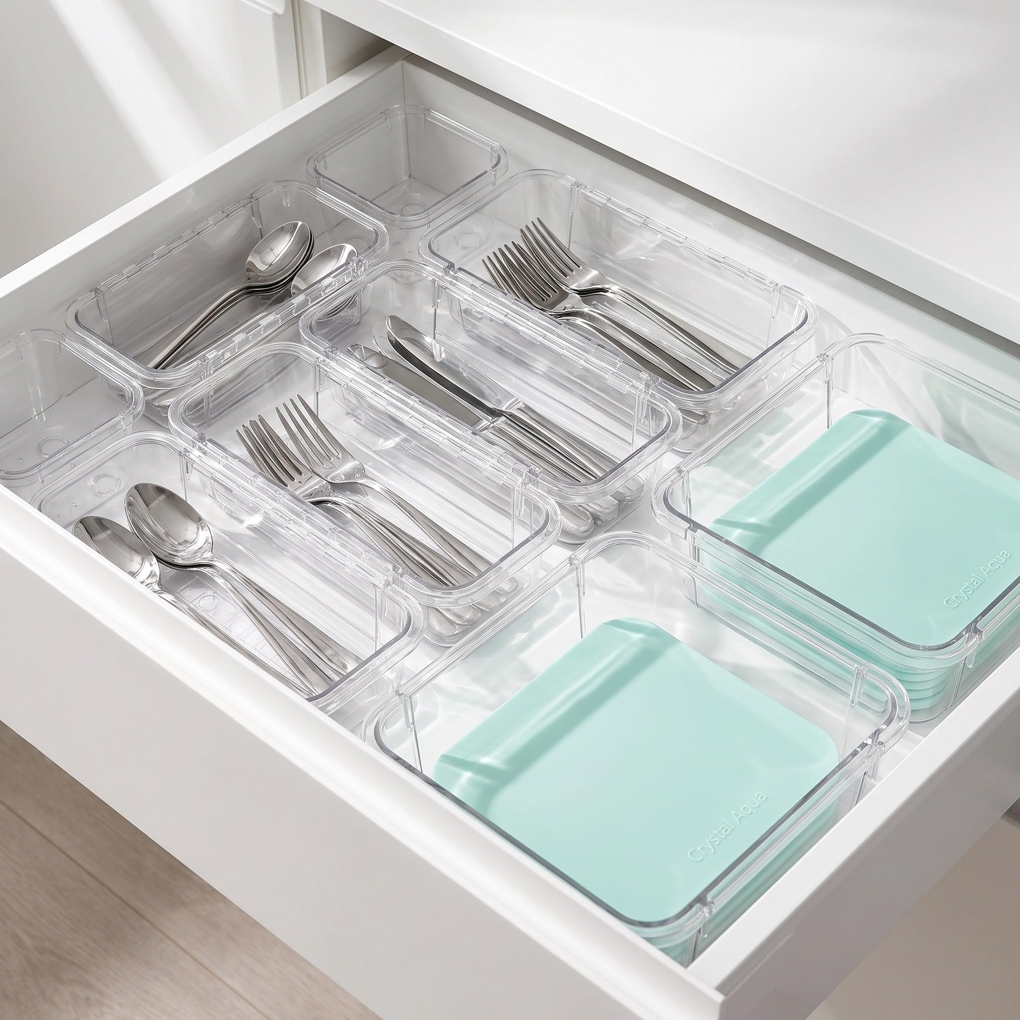 Veemoon 14 organizer per cassetti trasparenti espandibili - Impilabili e