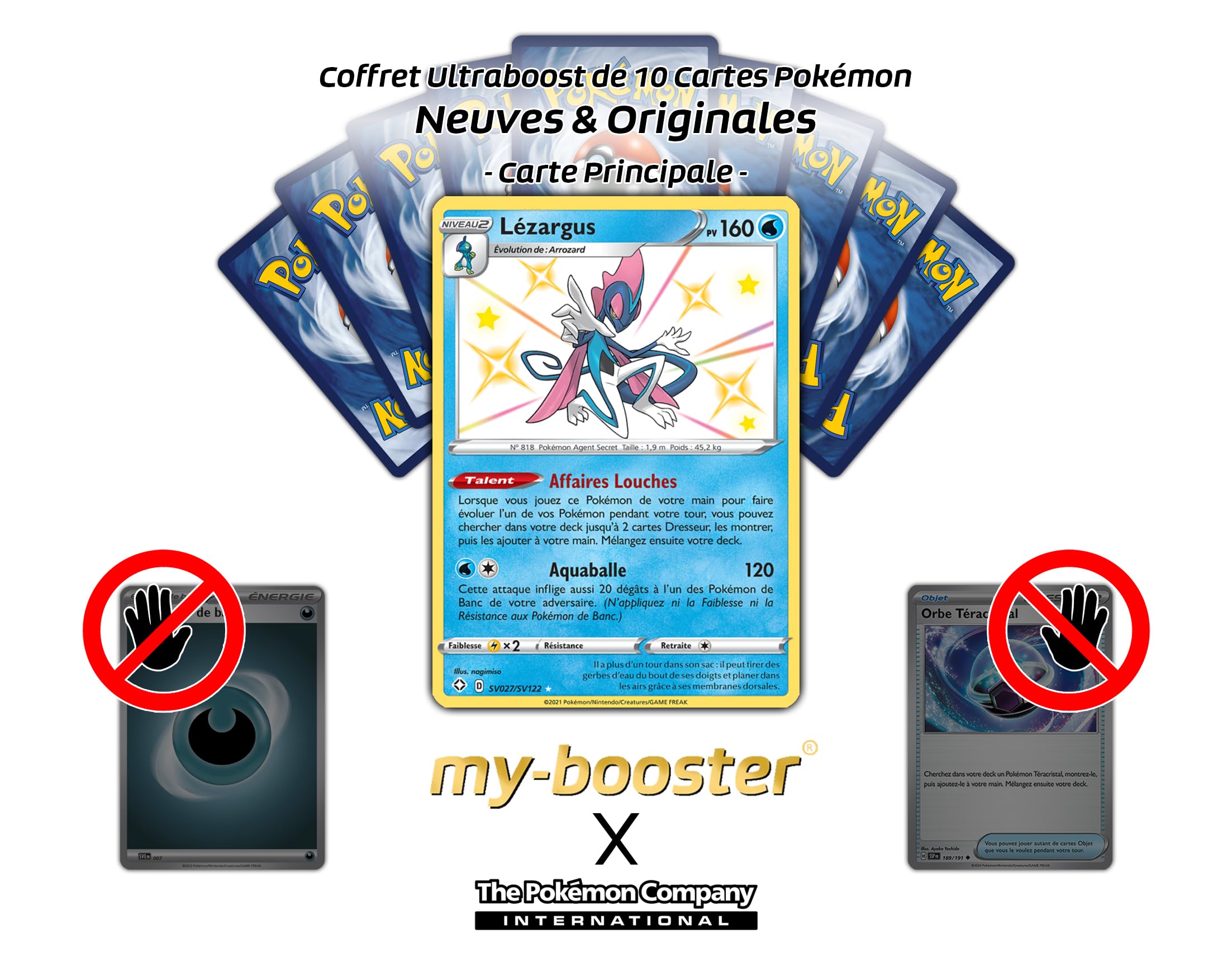 my-booster Lézargus (Inteleon) SV027/SV122 Cromatico Secreto X Écarlate et Violet 4.5 Destinées Radieuses - Box di 10 carte Pokémon Francese