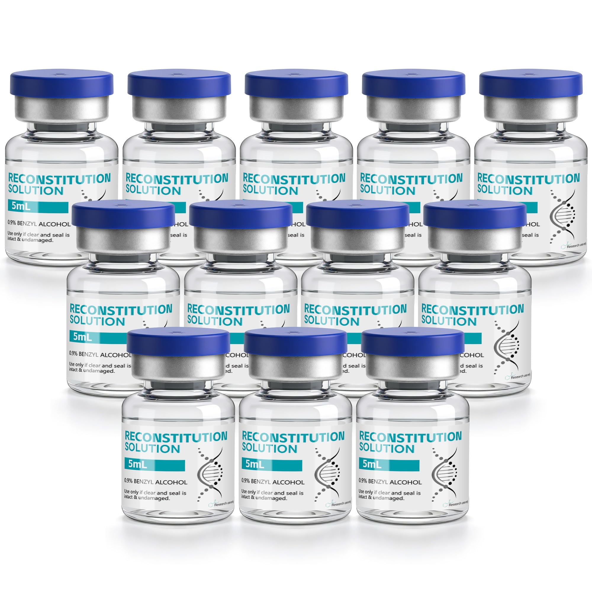 Reconstitution Solution (5 ml)12 Pack - Premium Glass Vials with Triple Seal