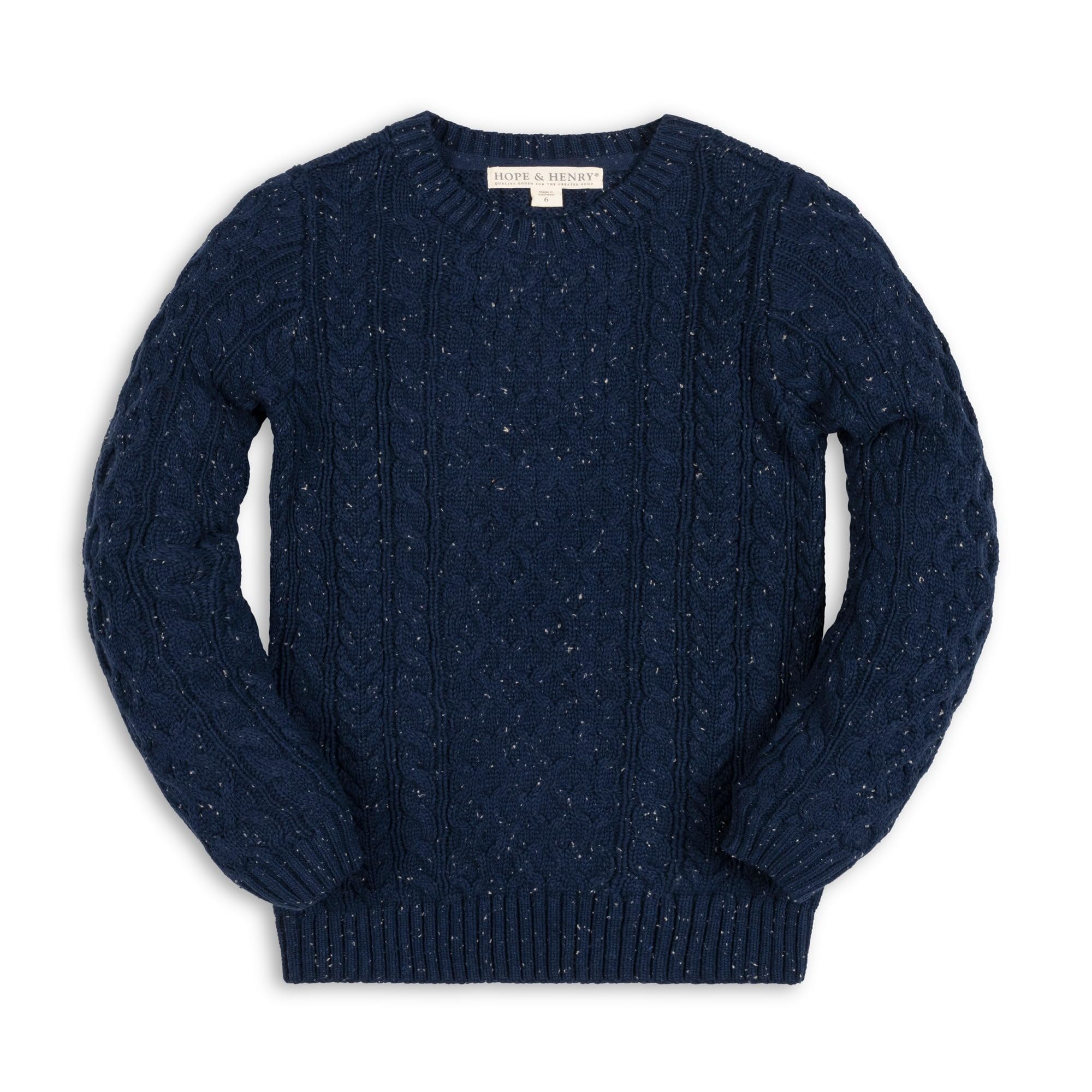 Hope &amp; Henry Boys' Long Sleeve Crew Neck Pullover Sweater