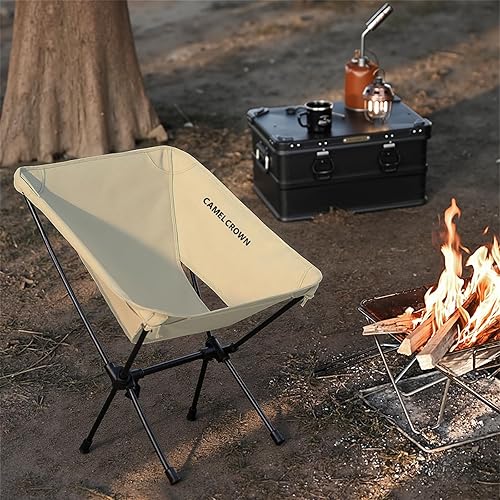 Miniatura 2 de CAMEL CROWN Silla de camping portátil plegable compacta para césped, silla de mochilero ligera con bolsa de transporte para senderismo al aire