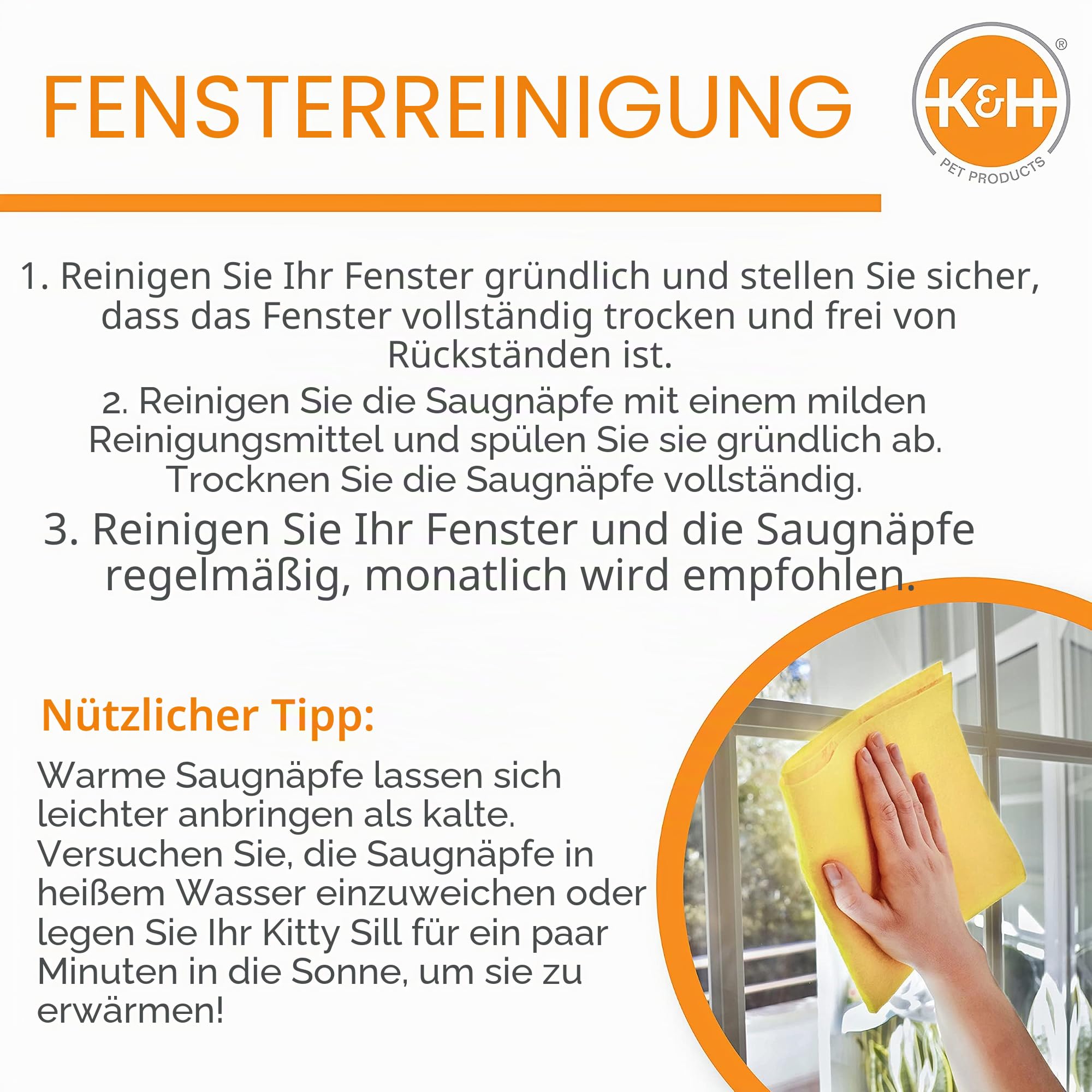 K&H Pet Products Katzenfensterstange für große Katzen, EZ Mount Penthouse Fensterbank Katzenbett, Stabile Katzenhängematte für Fenster, Katzensitzstange Katzenregal, Katzenfensterbett Katzenmöbel,