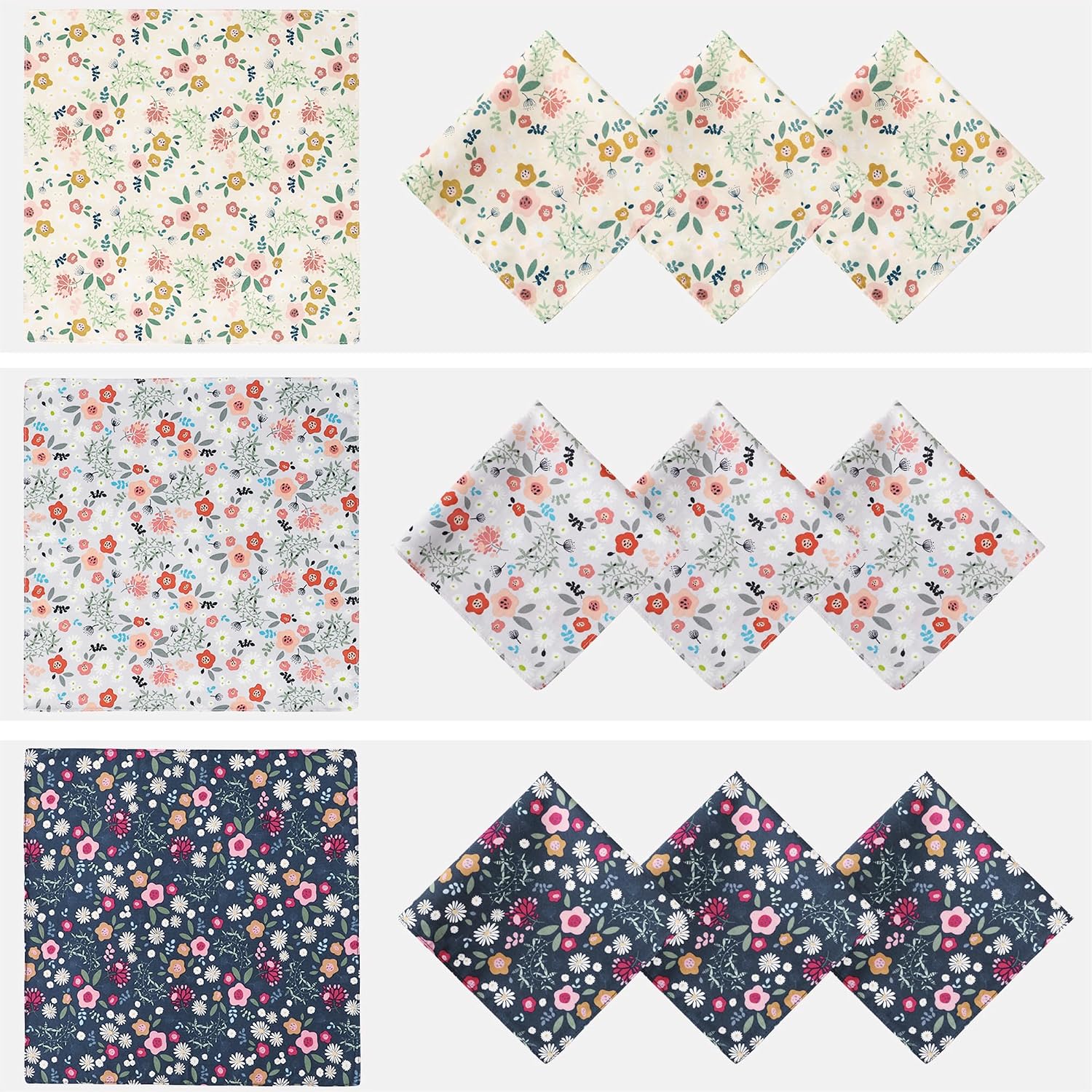 GREATEE Handkerchief for Women Cotton Floral Printed Ladies Cotton Hankies