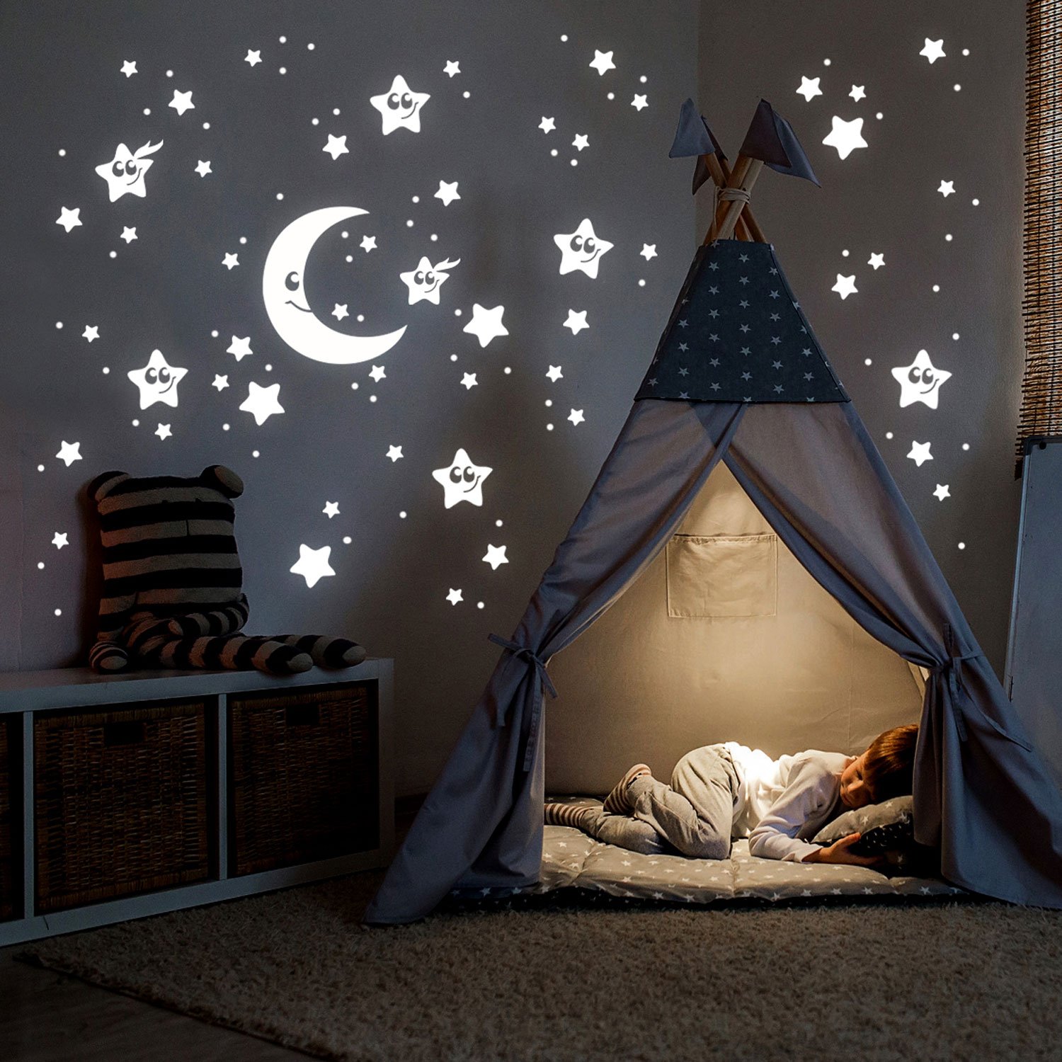 Leuchtsterne-Wandtattoo – 36 Fluoreszierende Sterne Zum Aufkleben, Ideal Für Kinderzimmer & Deko