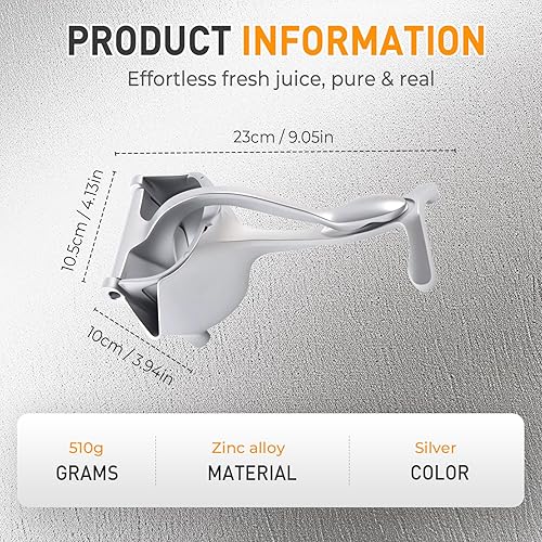 Miniatura 2 de Extractor de jugo de fruta fresca de aleación de aluminio, exprimidor manual de limón con agarre ergonómico para naranja, cítricos, granada, lima,