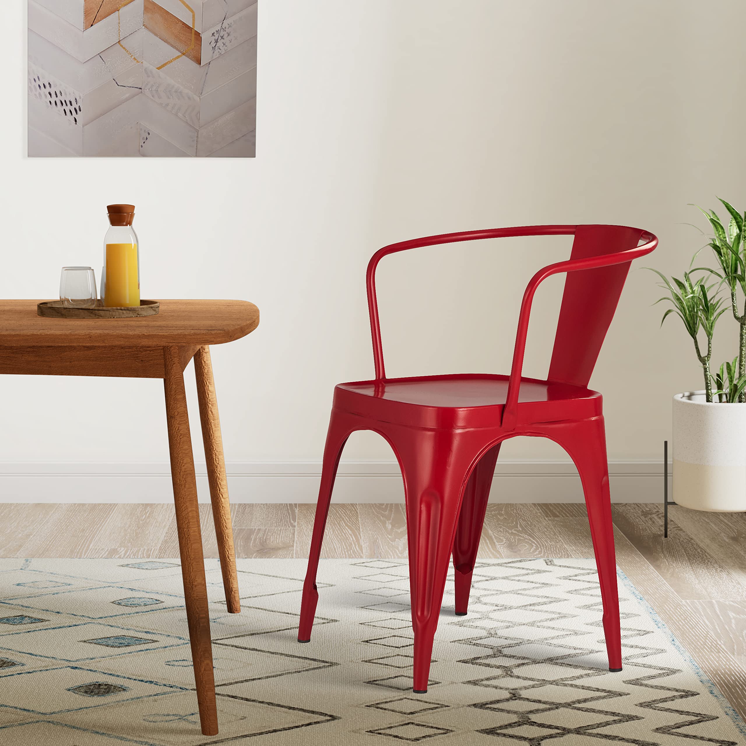 Amazon Brand - Solimo Jedtona Chair (Rustic Iron, Red, 1 Piece)-image-27