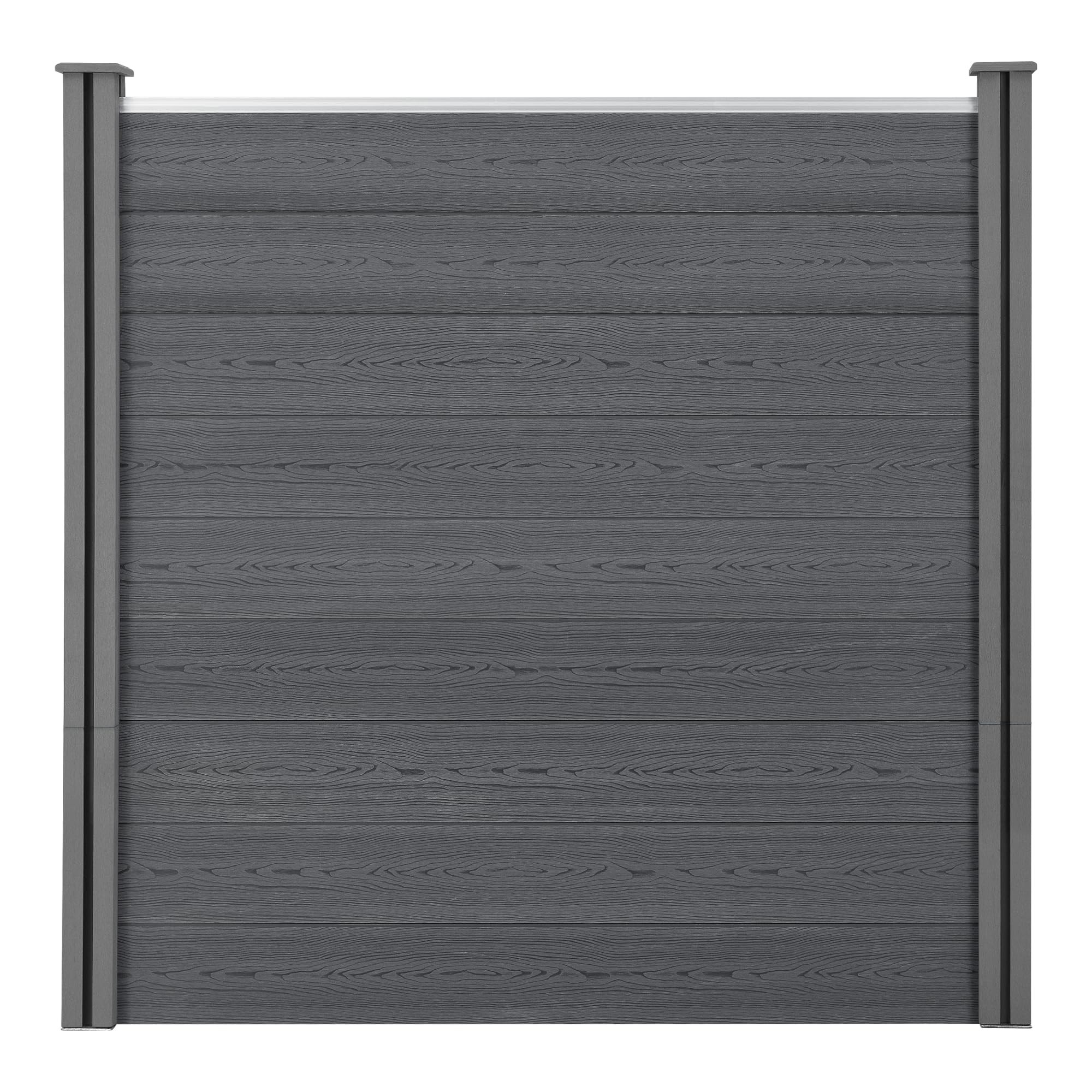 NEU.HOLZ Recinzione in WPC per Giardino Steccato Frangivista Elegante Resistente Staccionata Modulare Espandibile Alta 183 cm Lunghezza 187 cm Grigio
