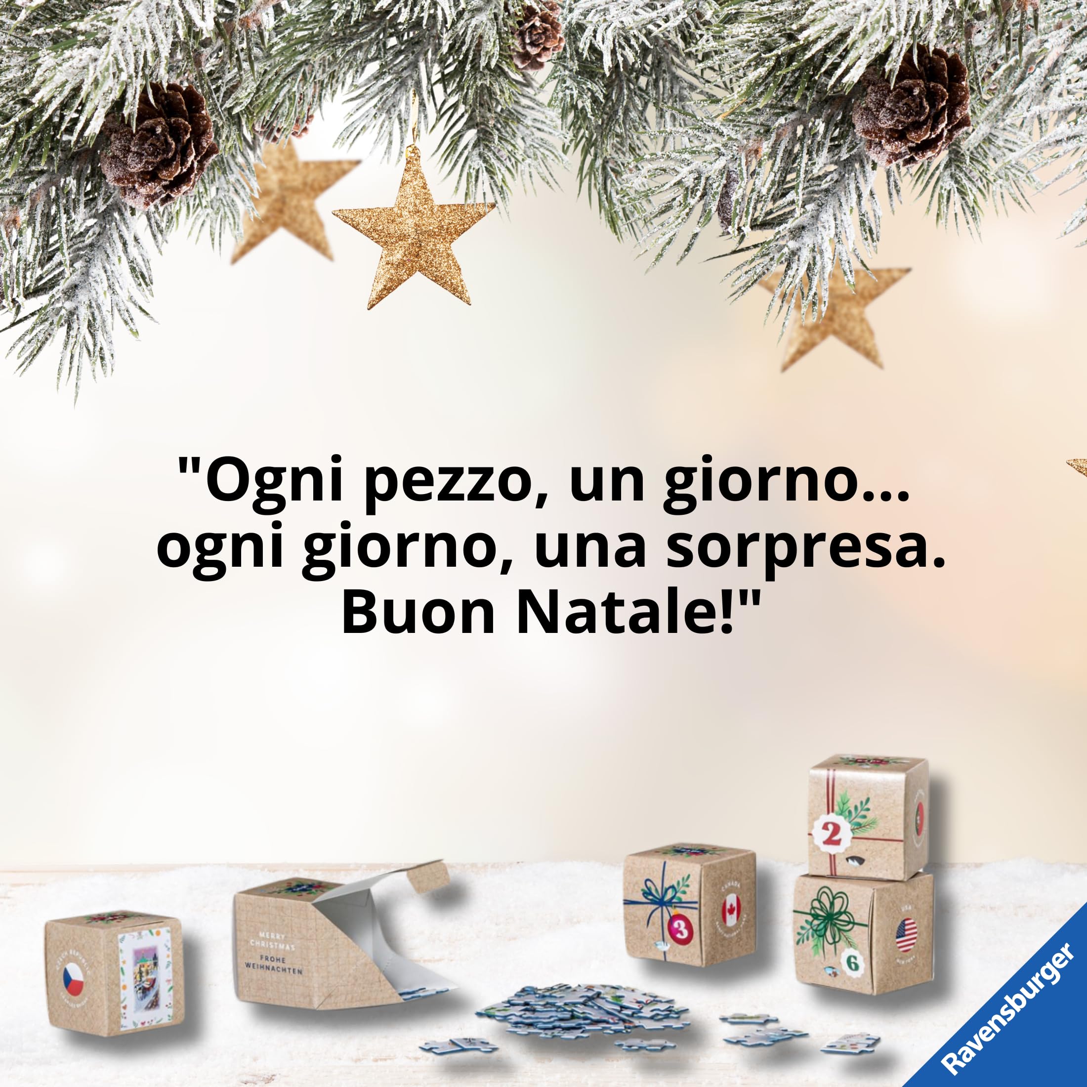 Ravensburger - Calendario Avvento Puzzle | Calendario Avvento Puzzle 2025 24x54 Pezzi | Calendario Dell'avvento Bambini e Adulti | Puzzles Ravensburger | Regali Natale