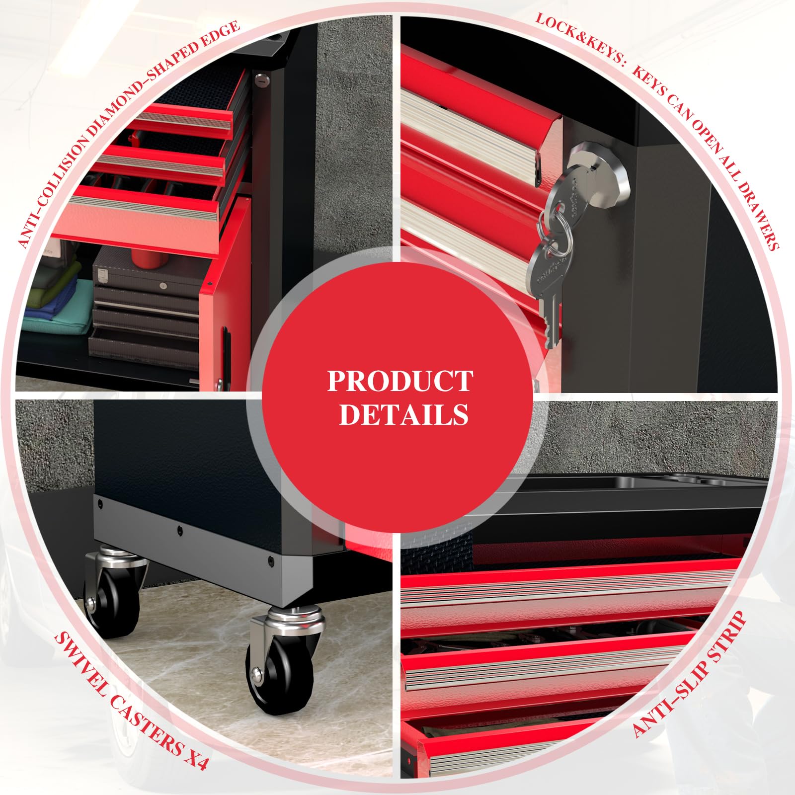 Amazon.com: LARBANKE Rolling Tool Chest with 3 Drawers&2 Doors