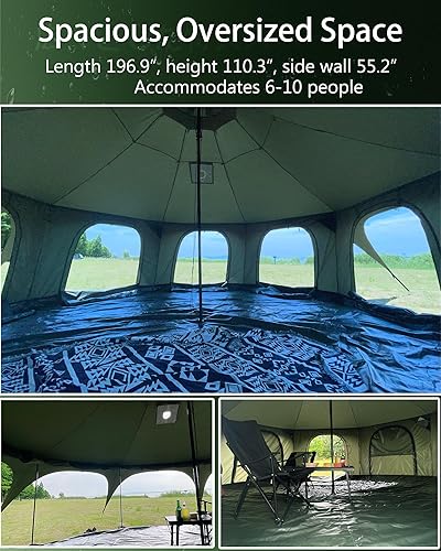 Miniatura 5 de Campana de lona de algodón - Yurtas transpirable y resistente al viento, Glamping para 6810 personas camping familiar