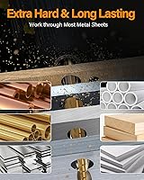 Vista 7 de Step Drill Bit Set, 6Pcs HSS Titanium Step Bits with Automatic Center Punch, 50 Sizes Step Drill Bit for Metal, Wood with Aluminum Case