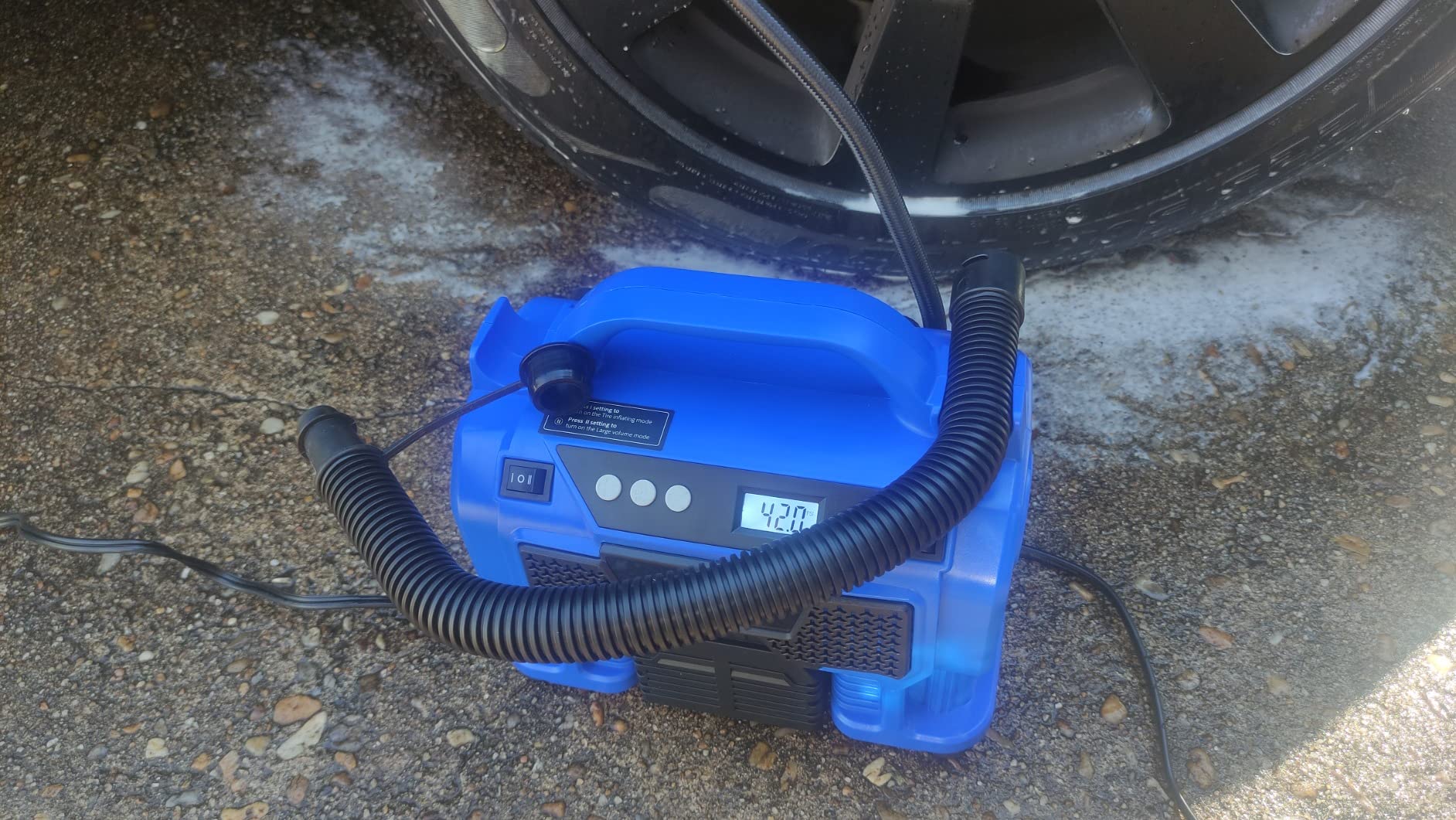 AstroAI 160 PSI Cordless Air Compressor Portable Tire Inflator Blue Car