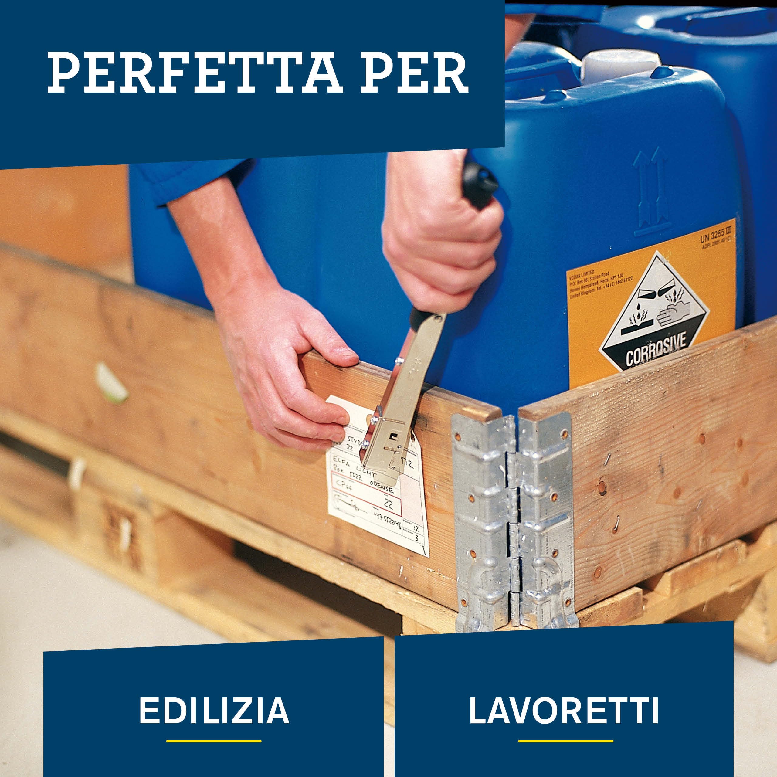 Rapid Pro R19E Graffatrice a Martello in Acciaio per Fissare Etichette, Poster e Tessuti al Legno, Contiene fino a 156 Graffette a Filo Fine n. 13 da 4-6 mm, Scatola Appendibile (5001693)