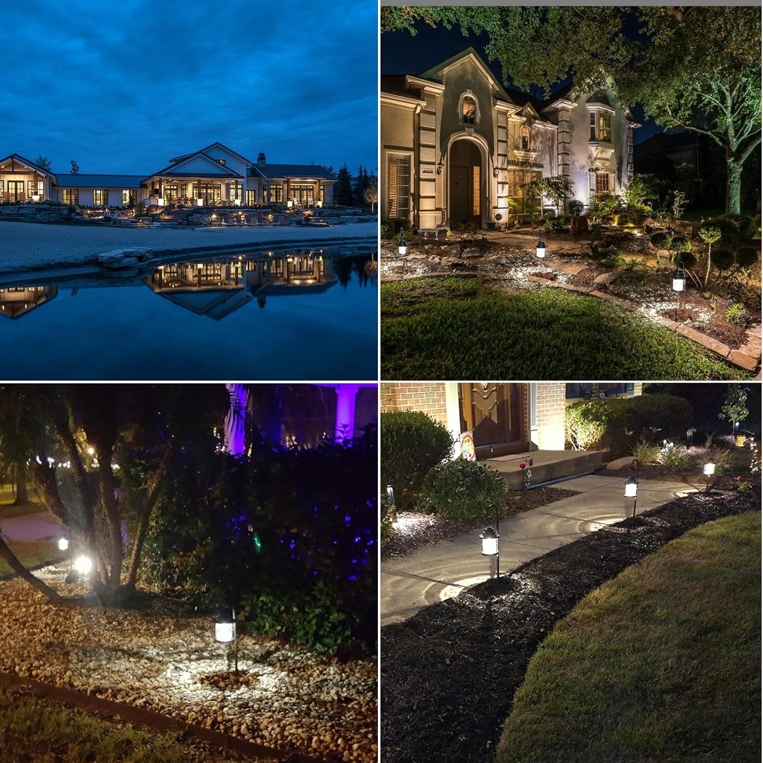 LED Pathway Lights 6 Pack, 1.1W Low Voltage Landscape Lighting Outdoor Harbor Collection 32 Lumen Dual Use Lights with Shepherd Hooks for Driveway, Yard, Garden, and Lawn