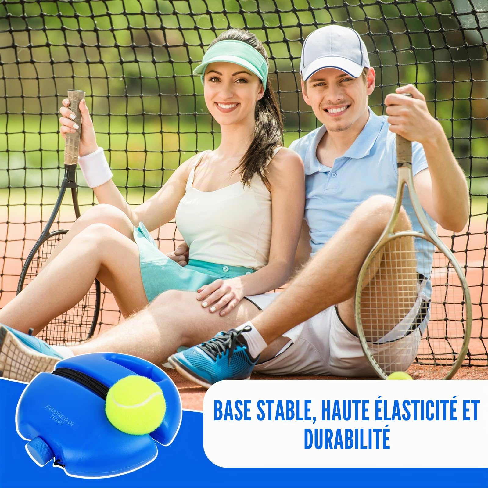 Kit D'entraînement De Tennis Infreecs – 3 Balles Rebondissantes, Base Stable, Auto-apprentissage Facile, Pour Tous âges