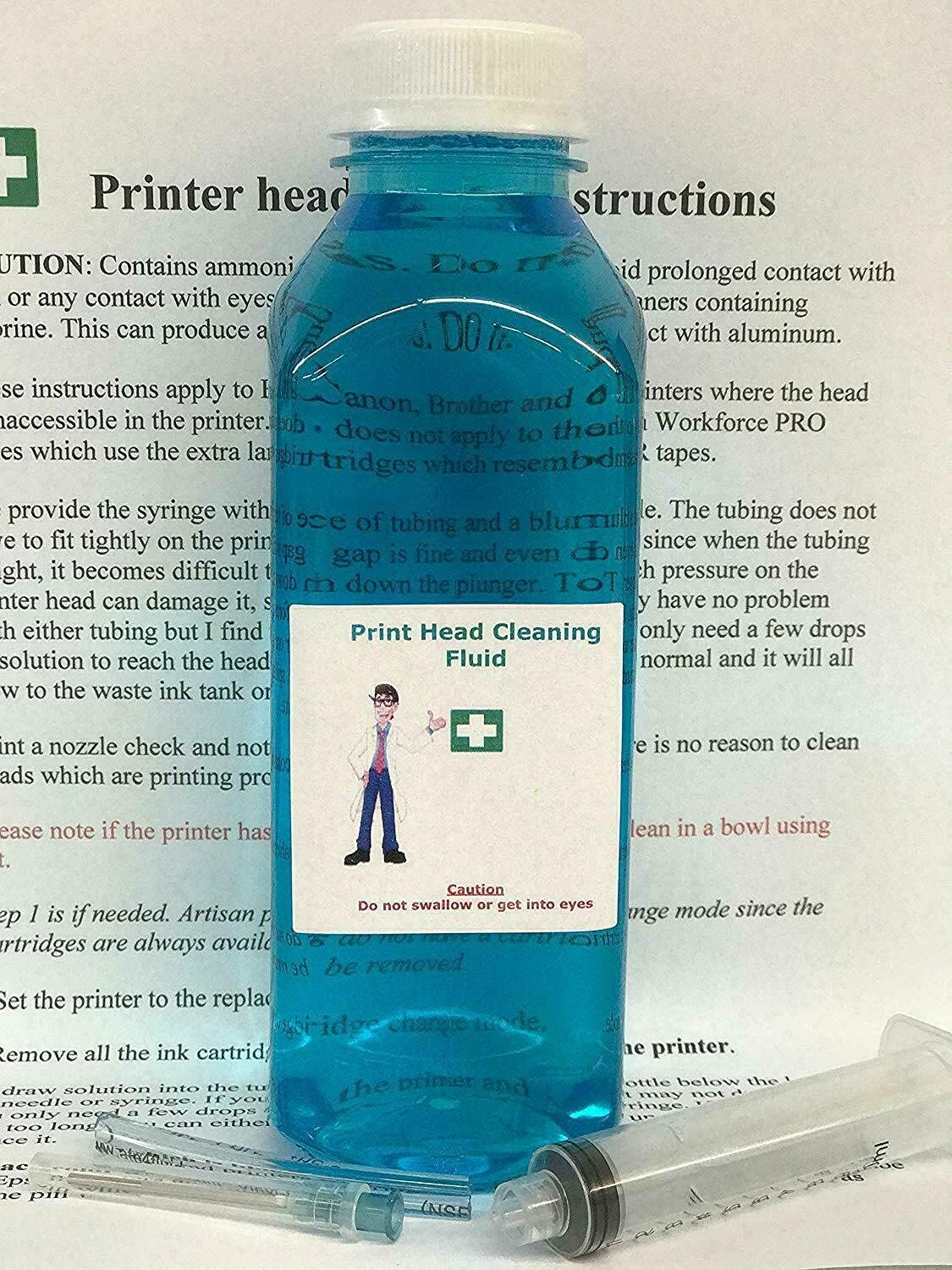 Professional Epson Print Head Cleaning Kit 500ml (1 Pint) - Professional Strength Formula Solution
