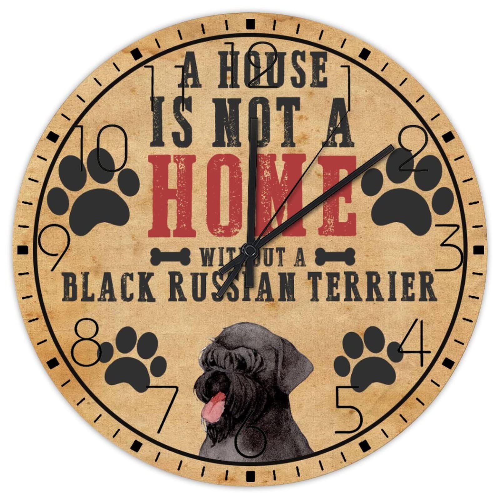 Horloge murale silencieuse pour salon rustique au portrait de chien fidèle