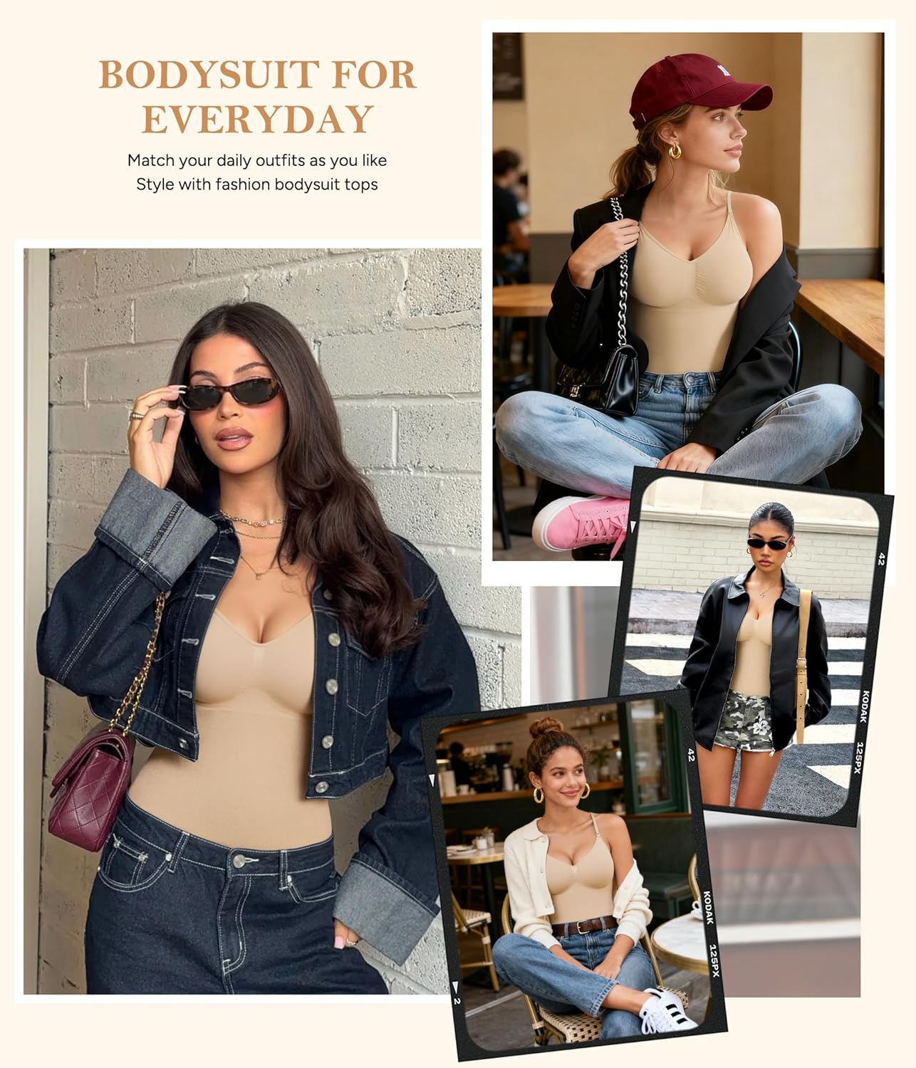 Irisnaya Women Slimming Bodysuits Shapewear Tops Tummy Control Body Shaper Spaghetti Strap Camisole Leotards Bodycon Jumpsuit - Image 5