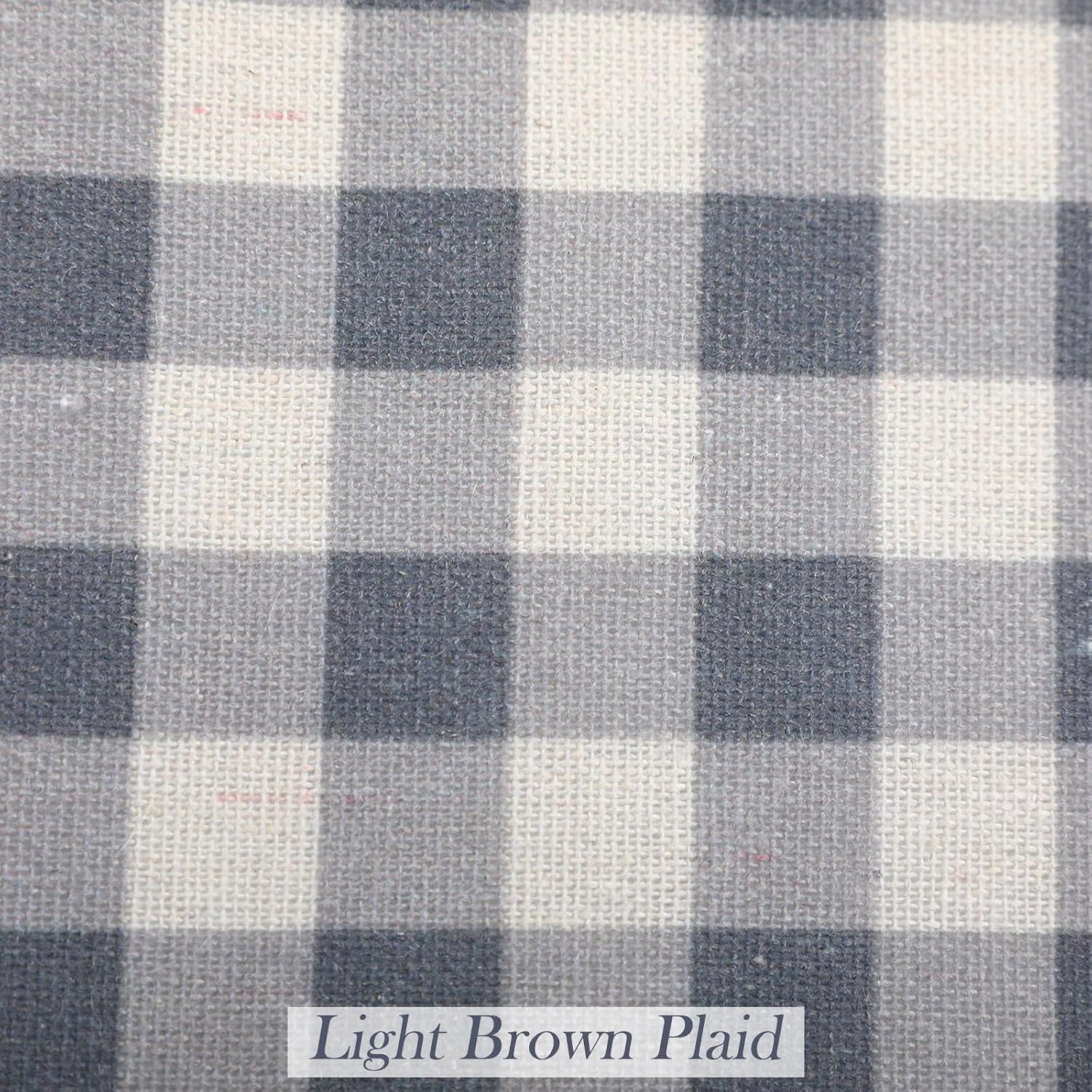 Farmhouse Gray Gingham Shower Curtain with Ruffle Hem, Linen Blend Fabric Tie Top Hanging Bathroom Curtain Gray Plaid Country Vintage Rustic for Bathroom Home Decor, 72" W x 72" L