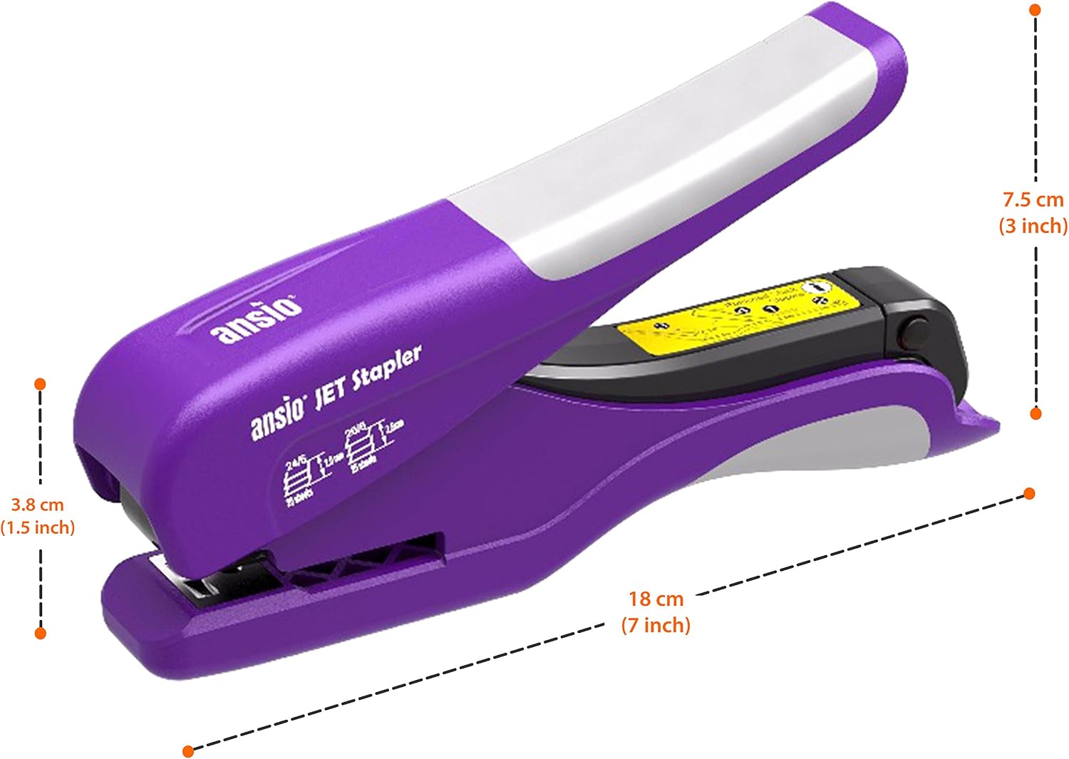 Stapler and Staples - 25-Sheet Capacity Uses 24/6 and 26/6mm - Stapler with Staples - 1000 Staples Included - Purple