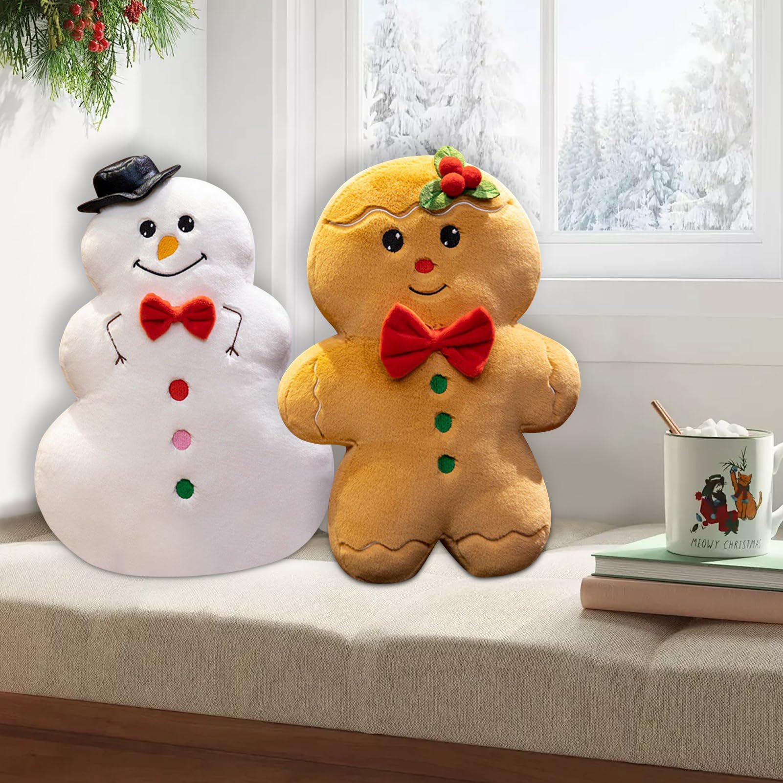 Lebkuchenmann Plüschkissen - Weihnachtskissen 17cm Kuschelig Für Sofa & Bett