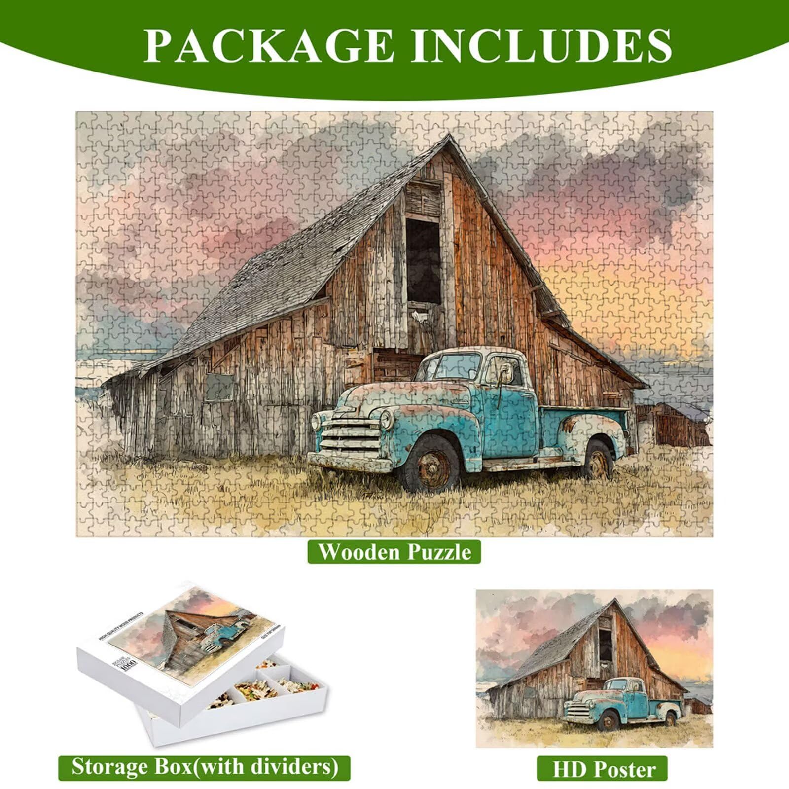 5000 Pezzi Puzzle Adulti - Auto & Azienda agricola - Fabbricazione in Legno Robusto (Forma Classica) - Decorazione Murale con Poster - Prodotto Riservato ad Adulti e 14 Anni in Su (181x105cm) P3#364