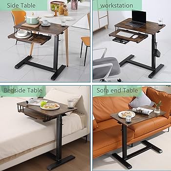 Amazon.com: ETHU Overbed Table with Wheels, Upgrade Medical
