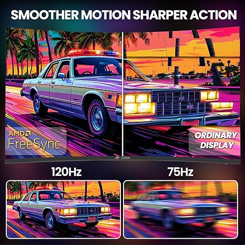 Vista 35 de CRUA Monitor curvo para juegos de 24 pulgadas, monitor de computadora de 165 Hz/200 Hz, FHD 1920 x 1080, 120% sRGB, AMD FreeSync, filtro de luz