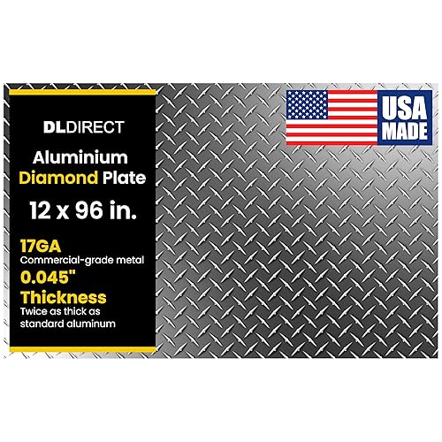 Miniatura 67 de 2 pulgadas x 96 pulgadas - Hoja de metal de placa de diamante, hoja de aluminio de alta resistencia con acabado de molino de grado comercial, placa