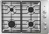GE JGP3530SLSS 30 Inch Gas Max System, Power Boil, Simmer, Continuous, Dishwasher Safe Grates, Deep Recessed Cooktop, 4 Sealed Burners and ADA Compliant