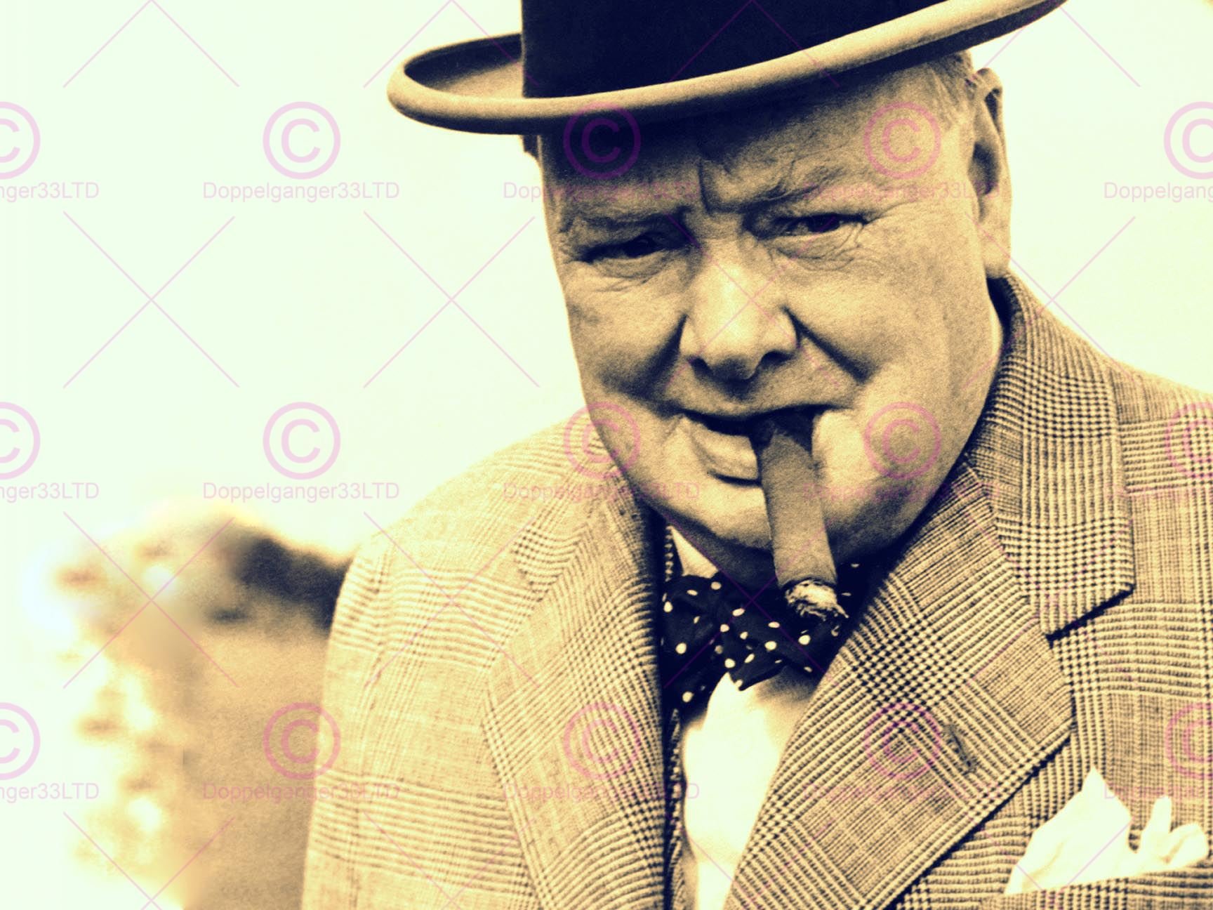 Doppelganger33 LTD Vintage Photography Winston Churchill Cigar Portrait Britain Canvas Art Print