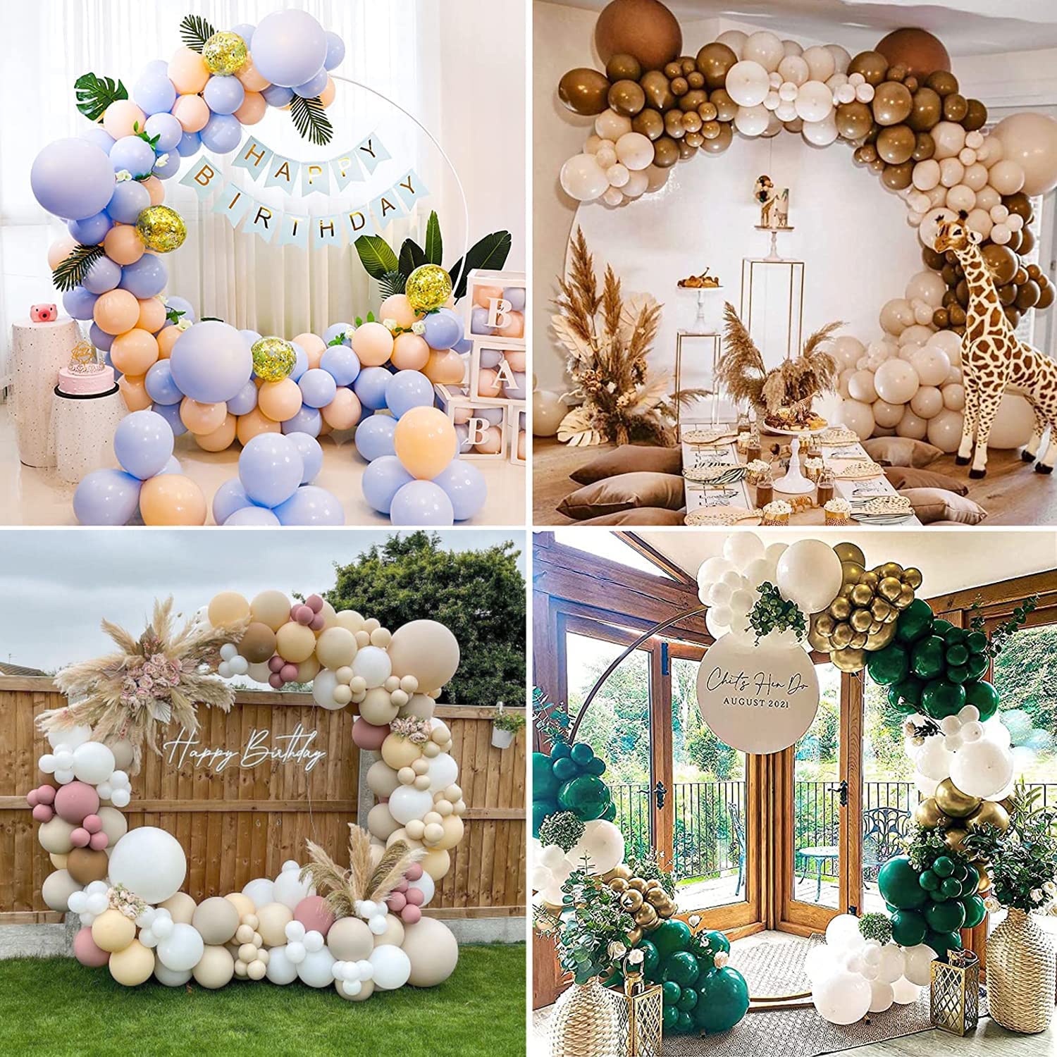 Kit Arco Palloncino Rotondo in Metallo,Kit Decorazione Arco a Palloncino Rotondo in Arco in Metallo,Nuziale Cornice Rotonda Per Festa Compleanno Matrimonio