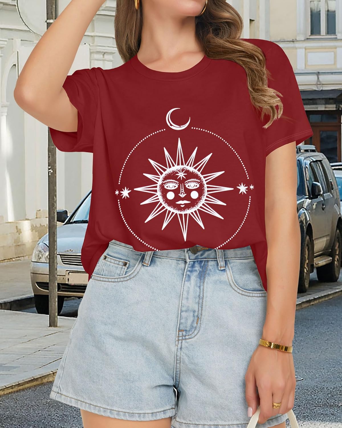 T Shirts for Women Summer Short Sleeve Crewneck Casual Cute Graphic Basic Tees Tops - Image 4