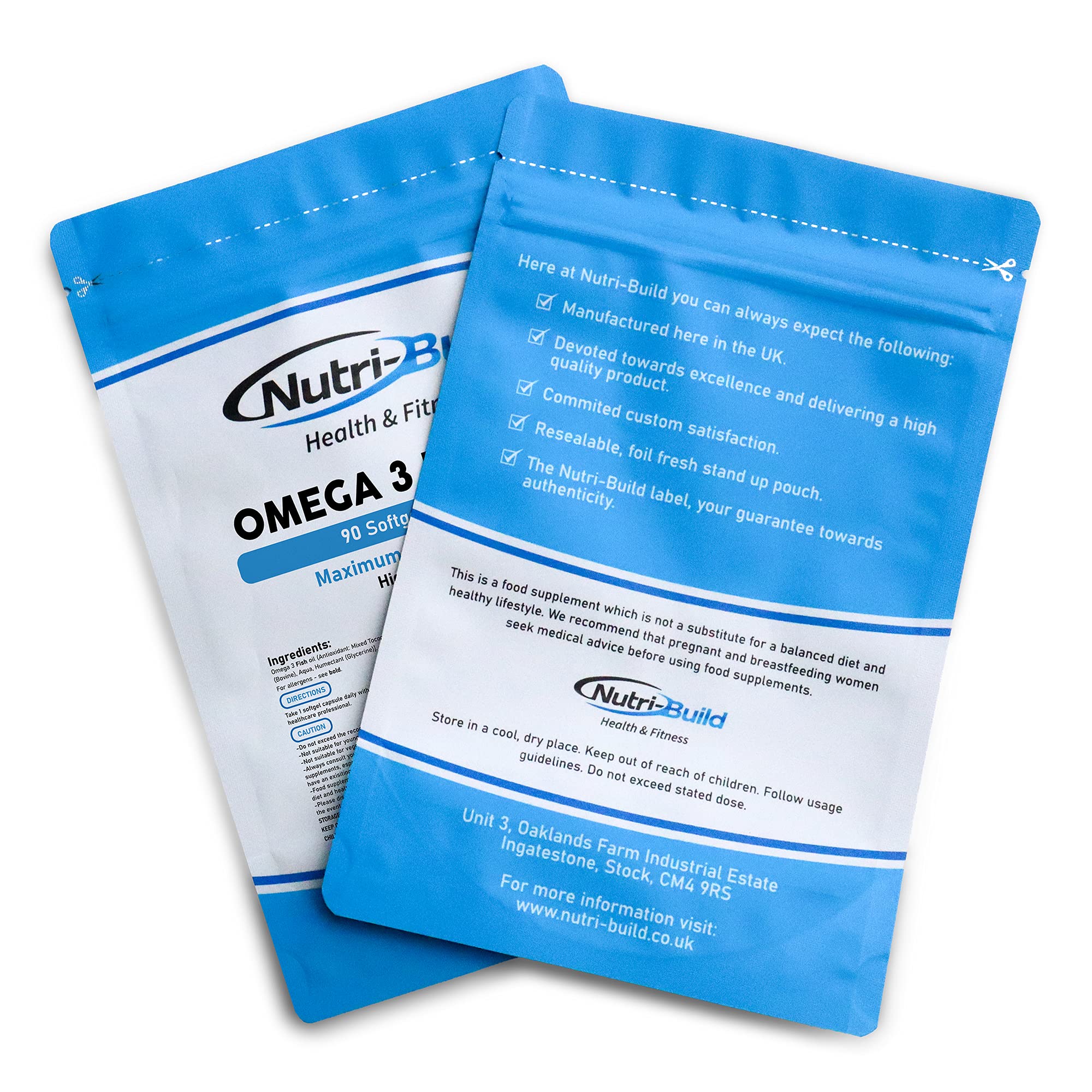 Pure Omega 3 Fish Oil Capsules 1000mg 90 Capsules Fatty Acids EPA