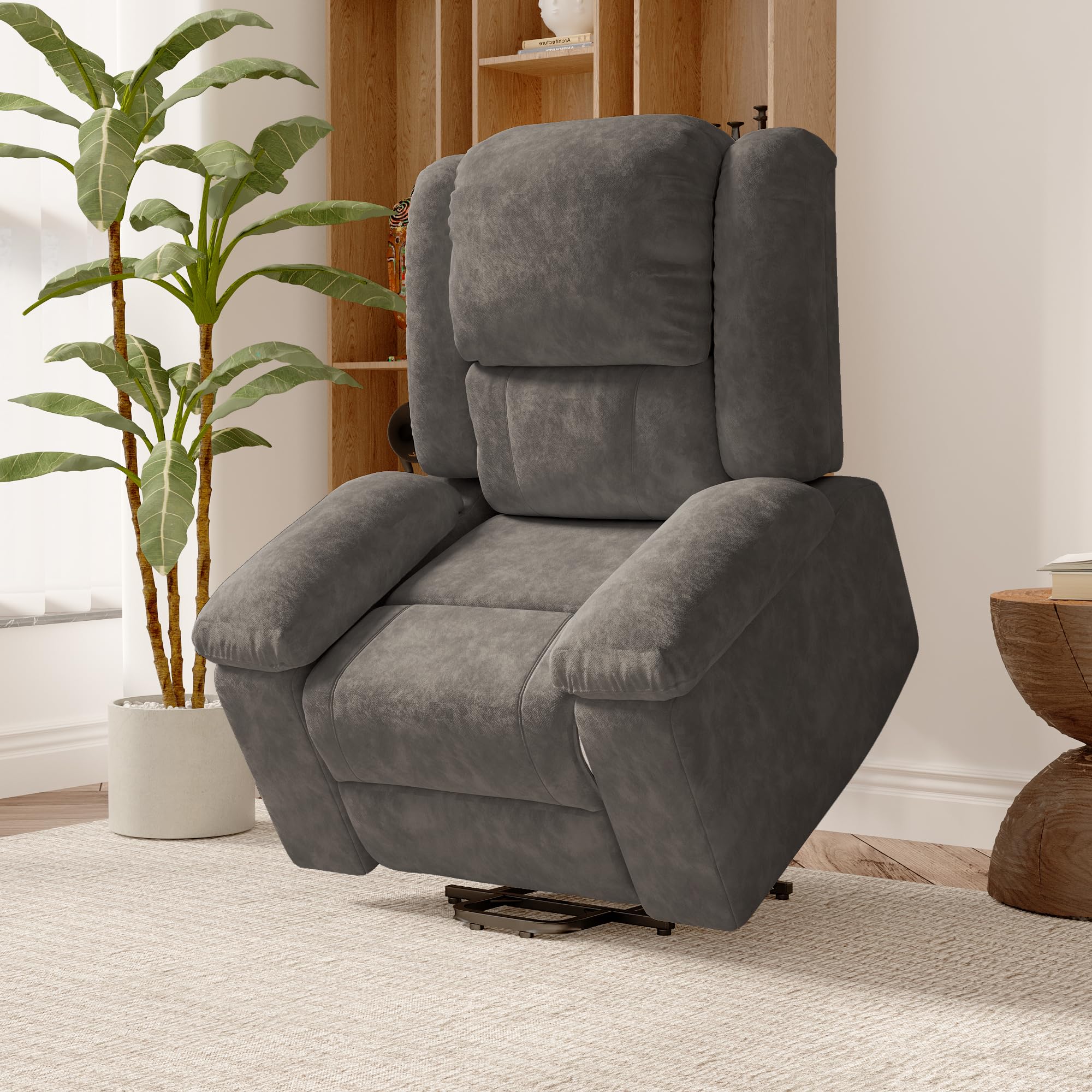 Silla de masaje eléctrica con calefacción y función reclinable vibración, ideal para relajación en salón (gris)
