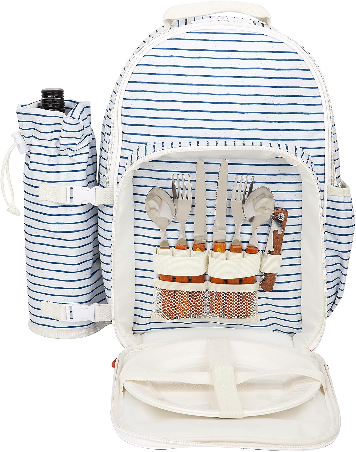 Sunnylife Unisex_Adult Mochila Nevera Rayas Azules Backpack Cool Stripe, White/Blue, Medida: 27x21x40 cm