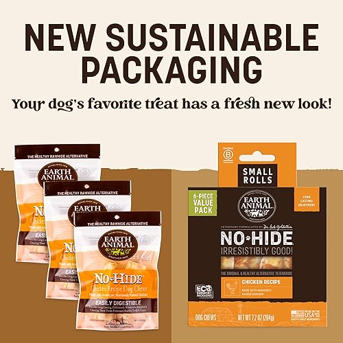 Miniatura 61 de Earth Animal - Masticables para perros pequeños sin esconder, 3 bolsas de 2 unidades (6 masticables en total) - Hecho en los Estados Unidos