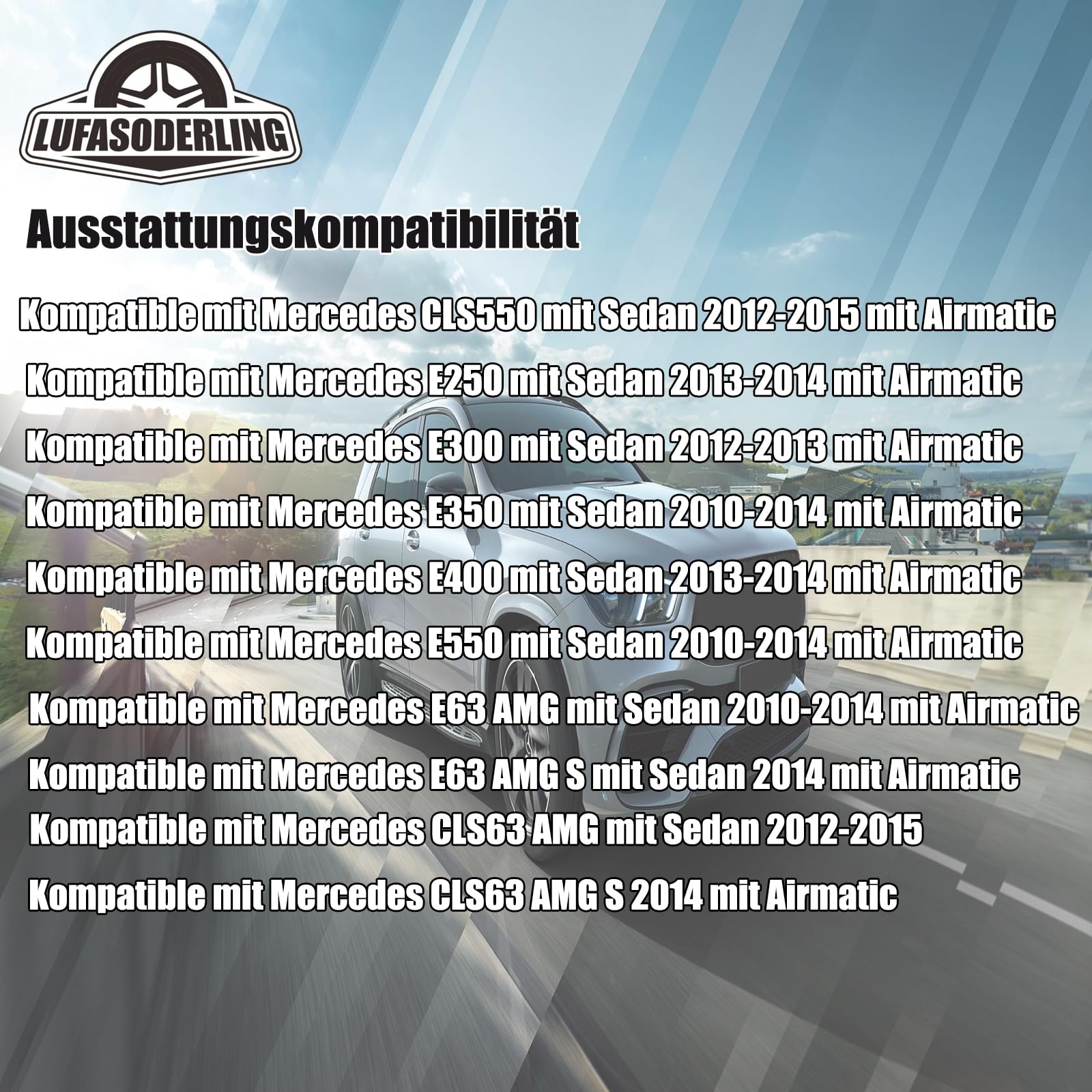 2123200825 Sospensioni pneumatiche posteriori*2 compatibili con Mercedes CLS550 CLS63 AMG con Sedan 2012-2015 con Airmatic, compatibile con Mercedes E300 con Sedan 2012-2013 con Airmatic