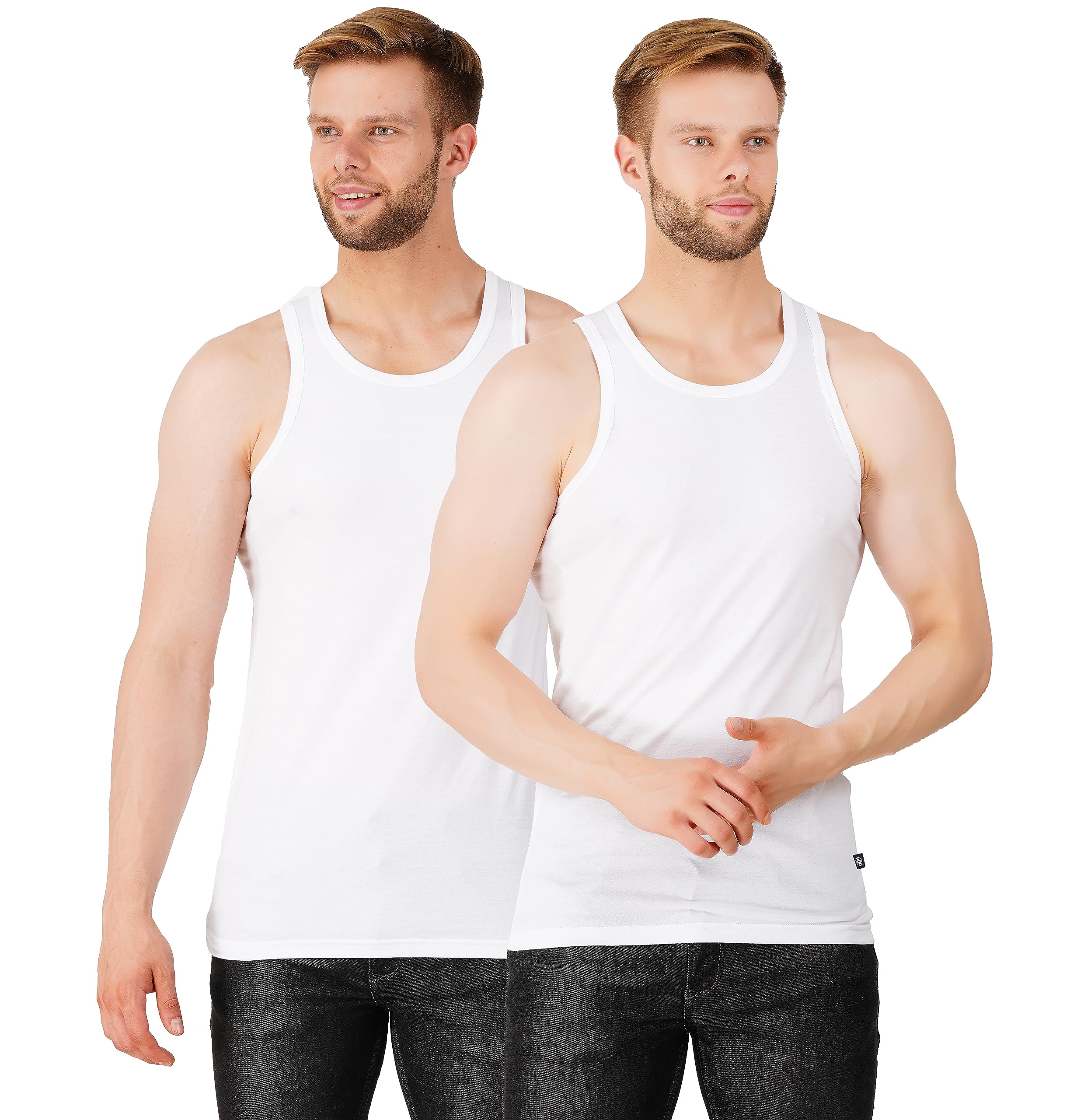 jugular Men Regular Fit Super Combed Cotton Round Neck Sleeveless Vest With Extended Length For Easy Tuck (Pack Of 2)-picture-28