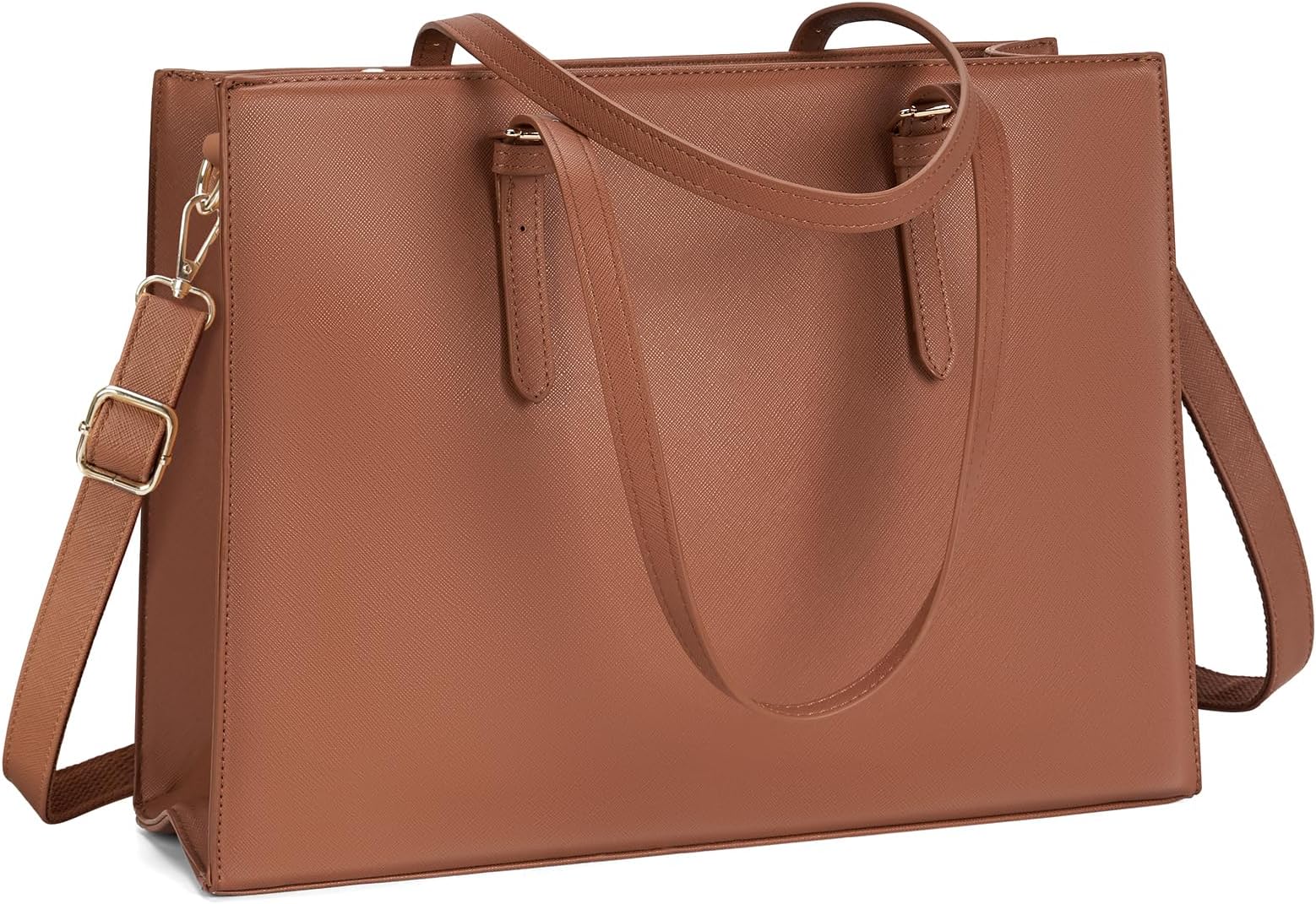 Laptop Bag for Women Waterproof Lightweight Leather 15.6 Inch Computer Tote Bag Business Office Briefcase Large Capacity Handbag Shoulder Bag Professional Office Work Bag
