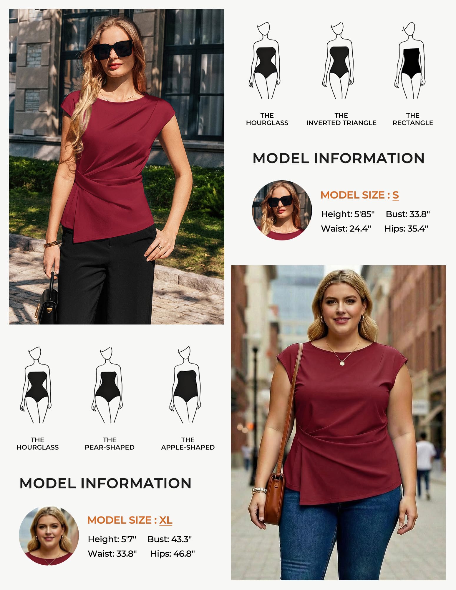 GRACE KARIN Femme T-Shirt D'Été Chemisier Élégant À Manches Papillon, Chemise Cintrée, Chemisier Cache-Cœur Hauts