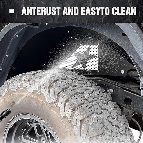 Miniatura 5 de Forros para guardabarros interiores traseros compatibles con Jeep Wrangler JK y JKU Unlimited Sport Sahara Rubicon 2007-2018, cubierta de pozo de