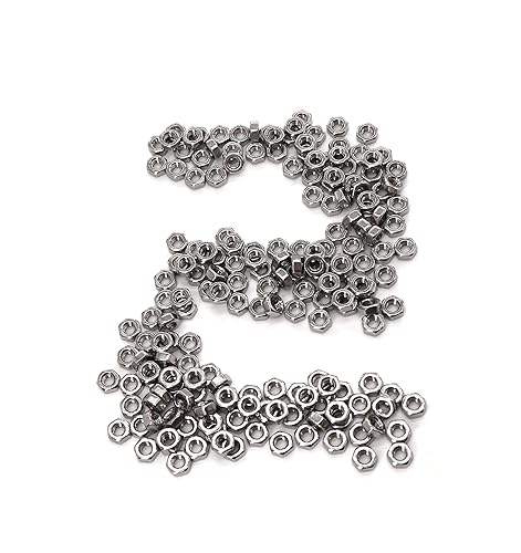 Miniatura 10 de cSeao 100 tuercas hexagonales SAE 4-40, acero inoxidable 304, acabado liso