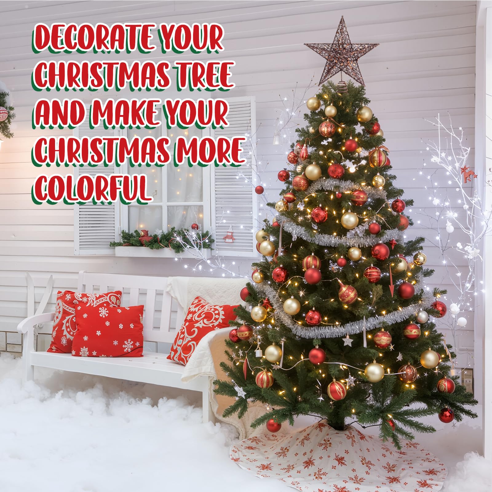 Snapklik.com : 10 Inches Coffee Christmas Star Tree Topper Xmas Tree ...