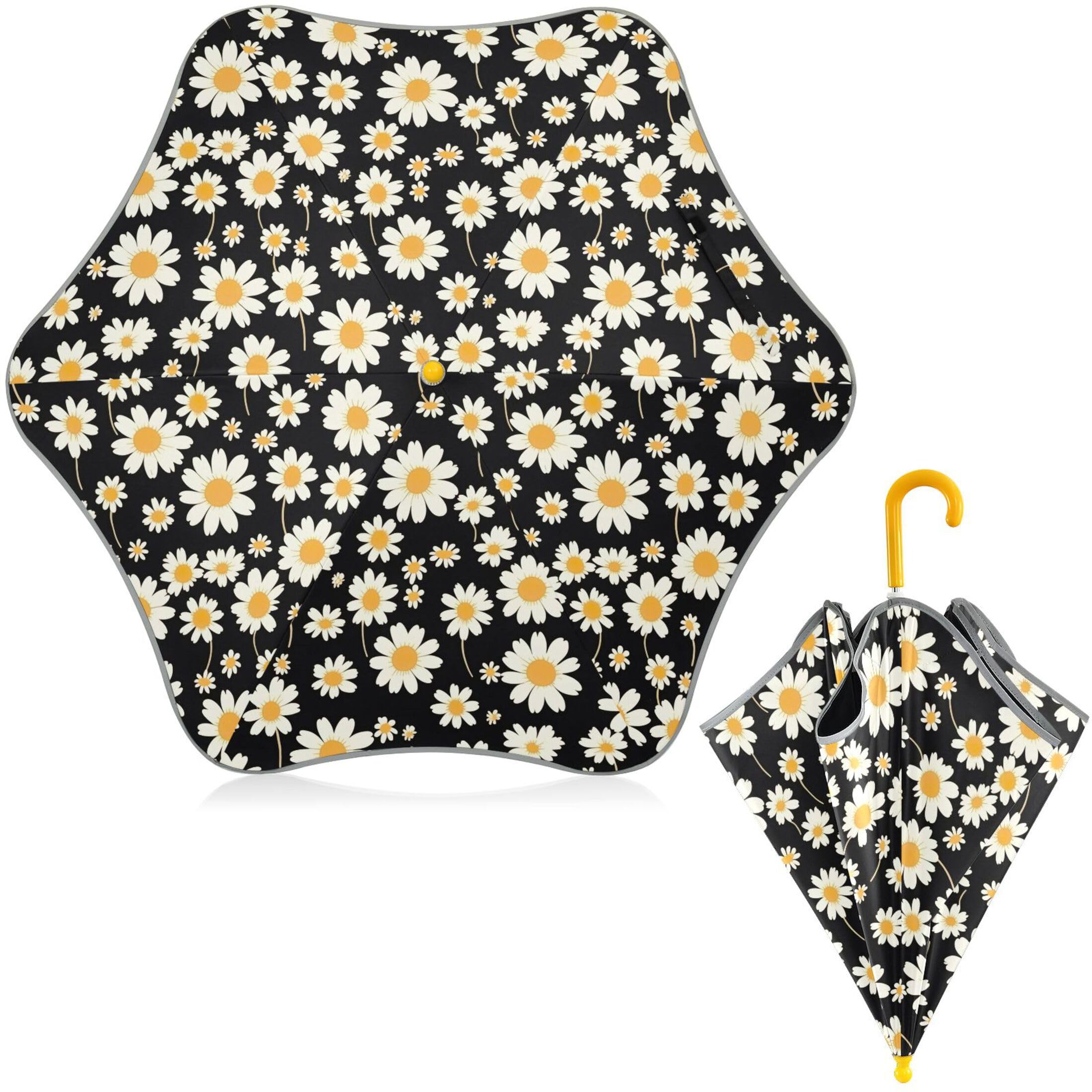 Ombrello carino con margherite per bambini, facile da aprire e chiudere, ombrello UV per bambini, Margherite carine, Taglia unica