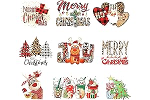 9pcs Christmas Iron On Decals for T-Shirts
